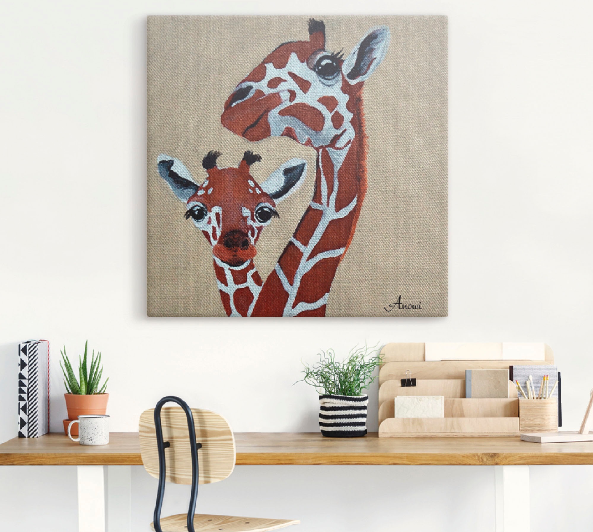 Artland Leinwandbild »Giraffen«, Wildtiere, (1 St.), auf Keilrahmen gespannt