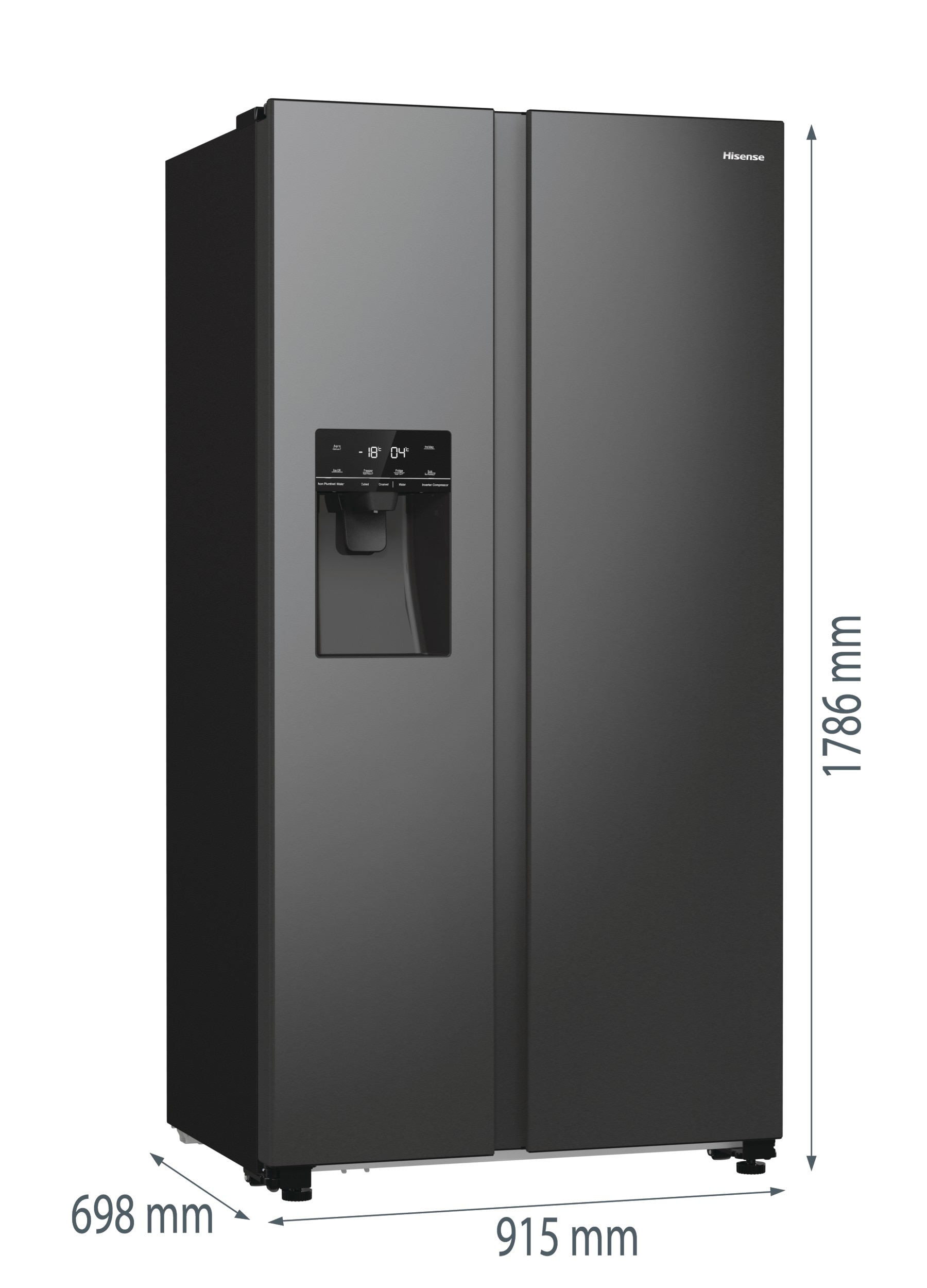 Hisense Side-by-Side »RSIM535AFE«, Wasser-/Eisspender, NoFrost, mit Wassertank, Made in Europe