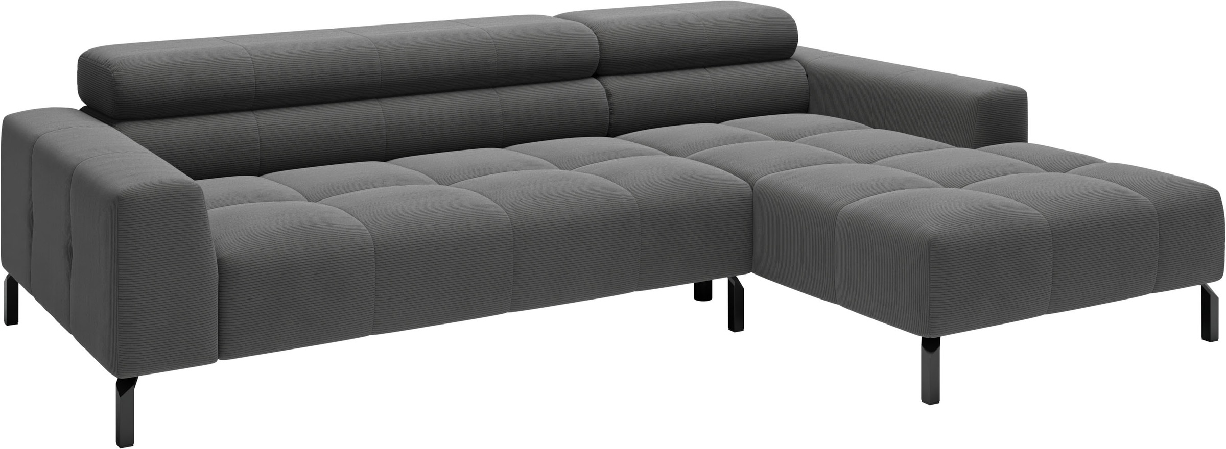 Home affaire Ecksofa »Ecksofa Claya, L-Form, Kopfteilverstellung, Breite 258 cm« Moderne Steppung, weicher Polsteraufbau & saugroboterfreundliche Höhe
