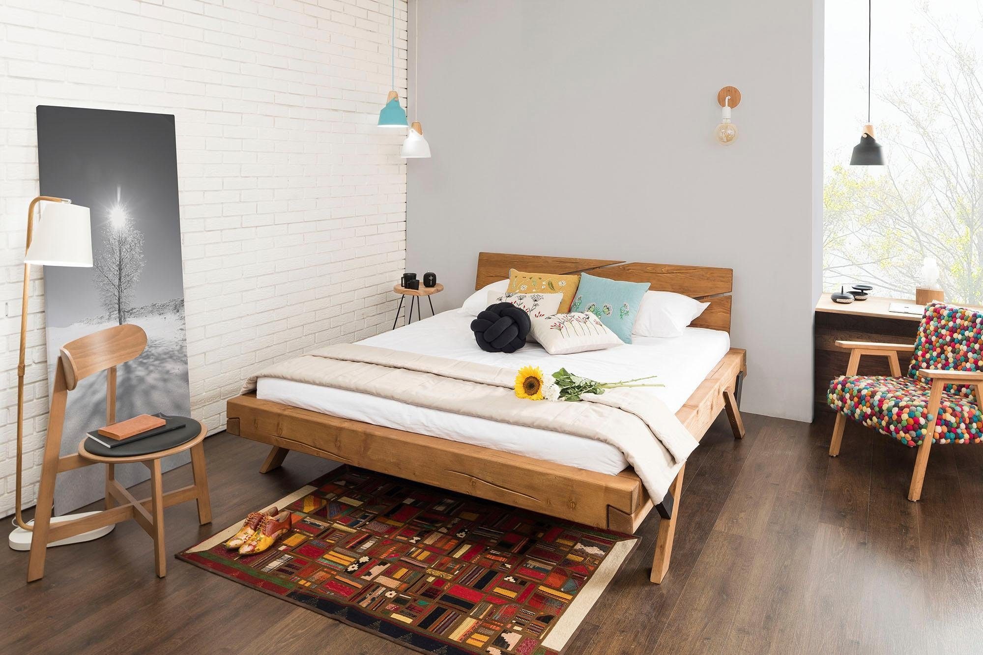 SalesFever Massivholzbett »Eik Naturbelassenes Bett« Urige Eleganz trifft m günstig online kaufen