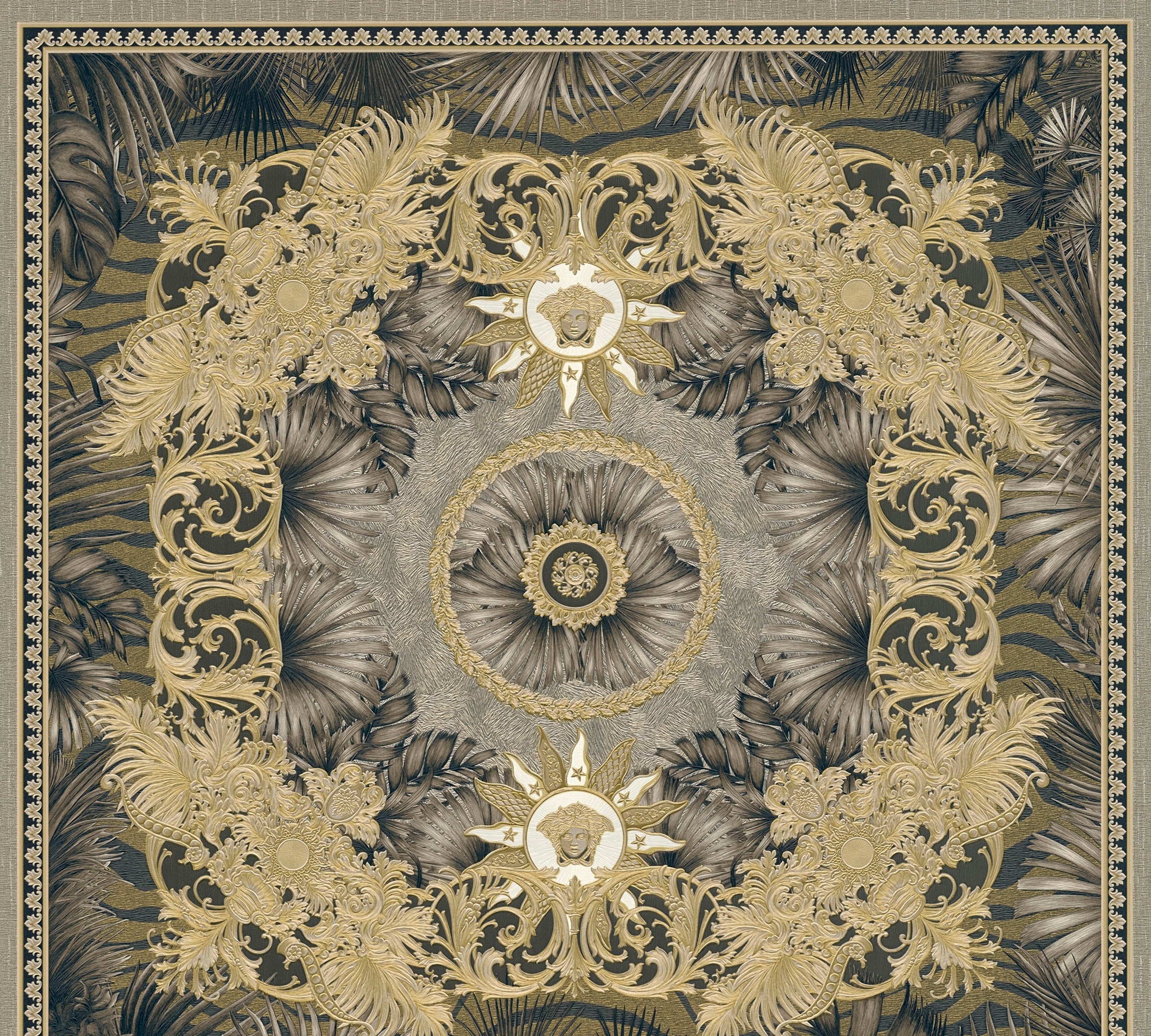 Versace Vliestapete »Wallpaper Versace 5 Design«, leicht glänzend-gemustert-abstrakt, Dschungel auffallende Fliesen-Tapete Tapeten Wohnzimmer Schlafzimmer