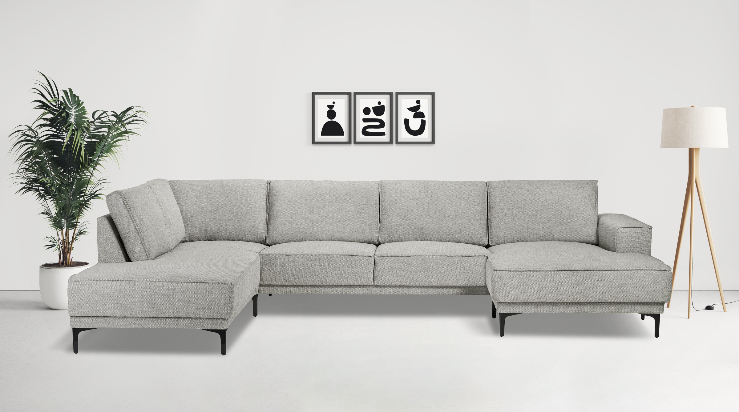 Places of Style Wohnlandschaft »XXL Sofa Oland, Struktur, Flachgewebe, Luxu günstig online kaufen
