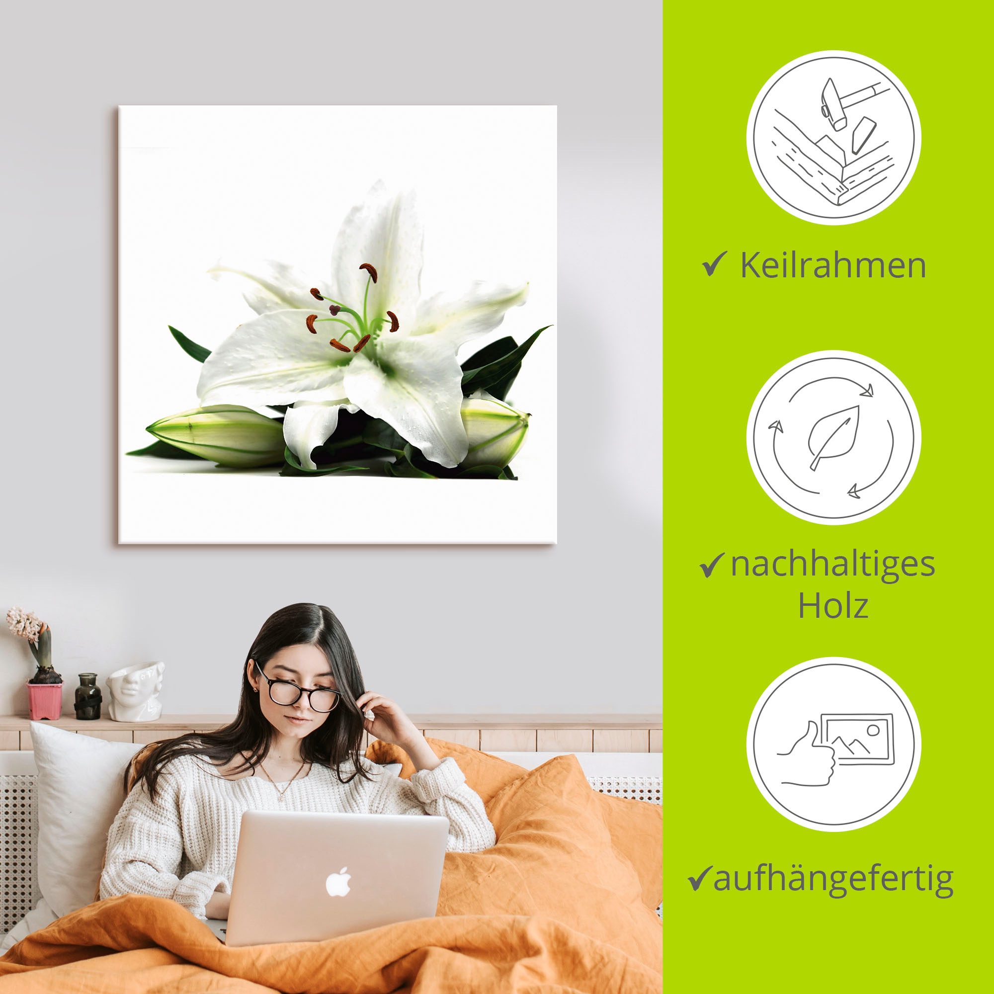 Artland Wandbild »Große Lilie«, Blumen, (1 St.), als Leinwandbild, Poster in verschied. Größen