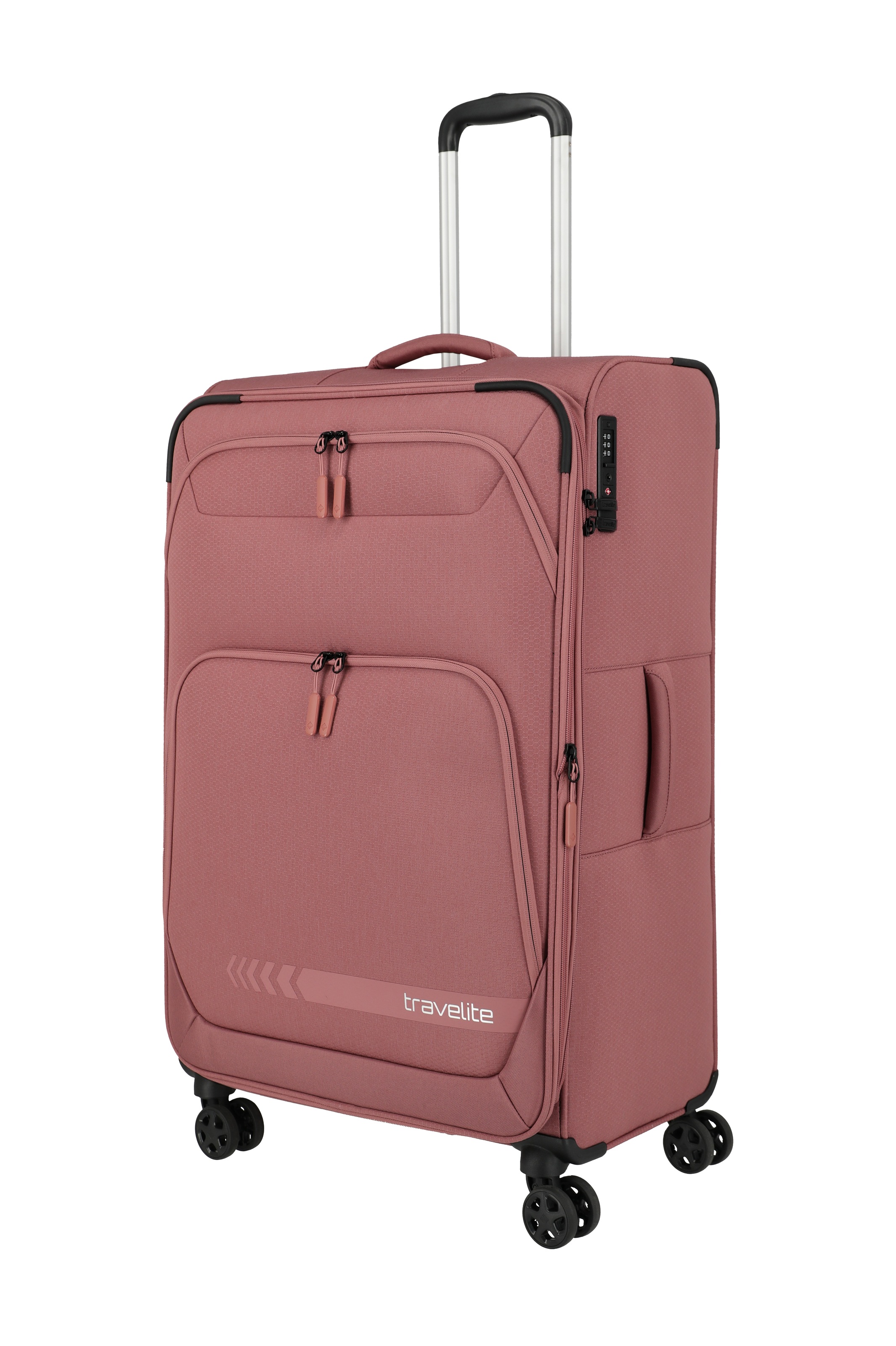 travelite Trolley »KICK OFF Reisekoffer« 110 l 4 Rollen 4 Doppelrollen, Außentaschen und Packgurte – leicht und robust