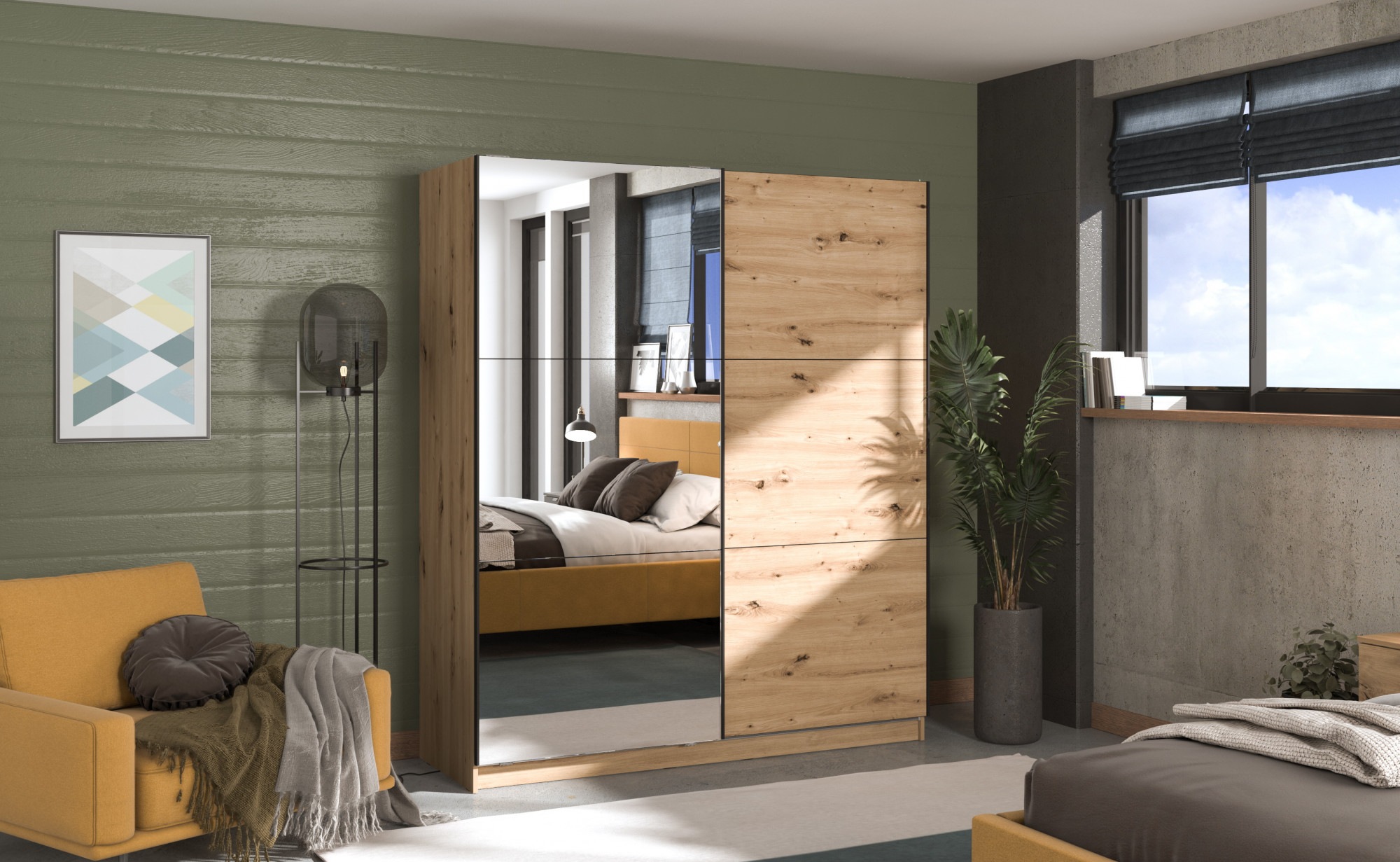 INOSIGN Schwebetürenschrank Sierra Kleiderschrank mit Spiegel Wäscheschrank günstig online kaufen