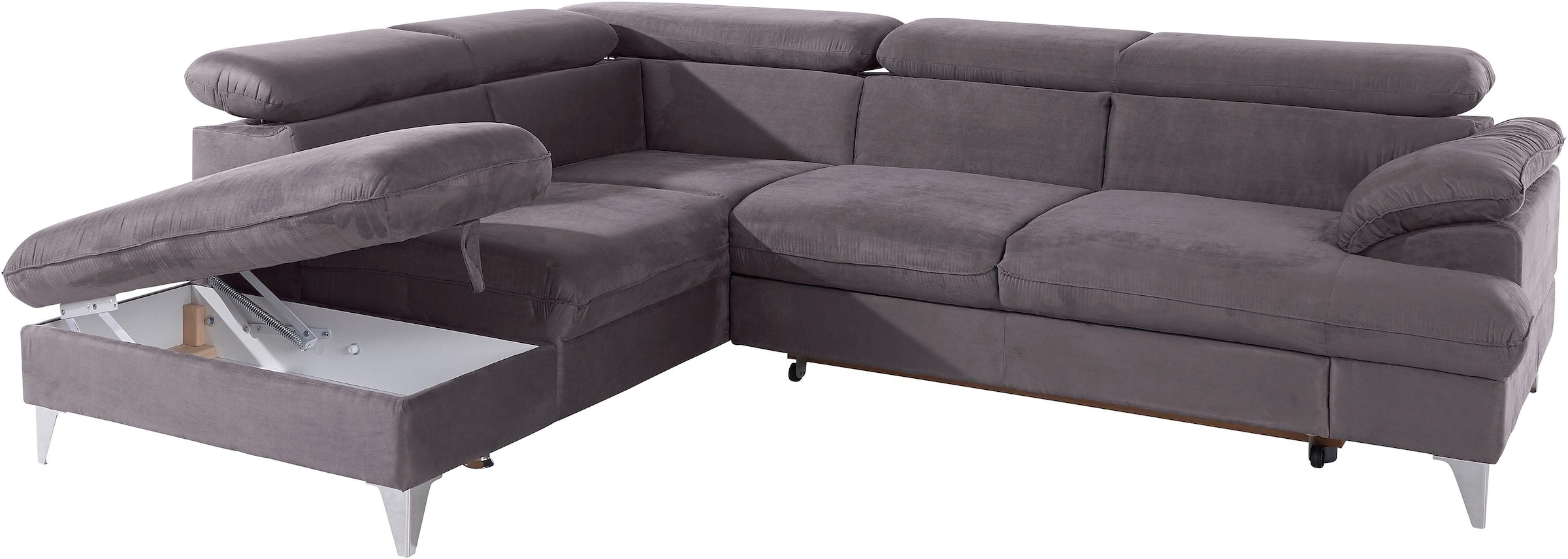 COTTA Ecksofa »Caluso L-Form«, mit Kopfteilverstellung, wahlweise mit Bettfunktion & Bettkasten