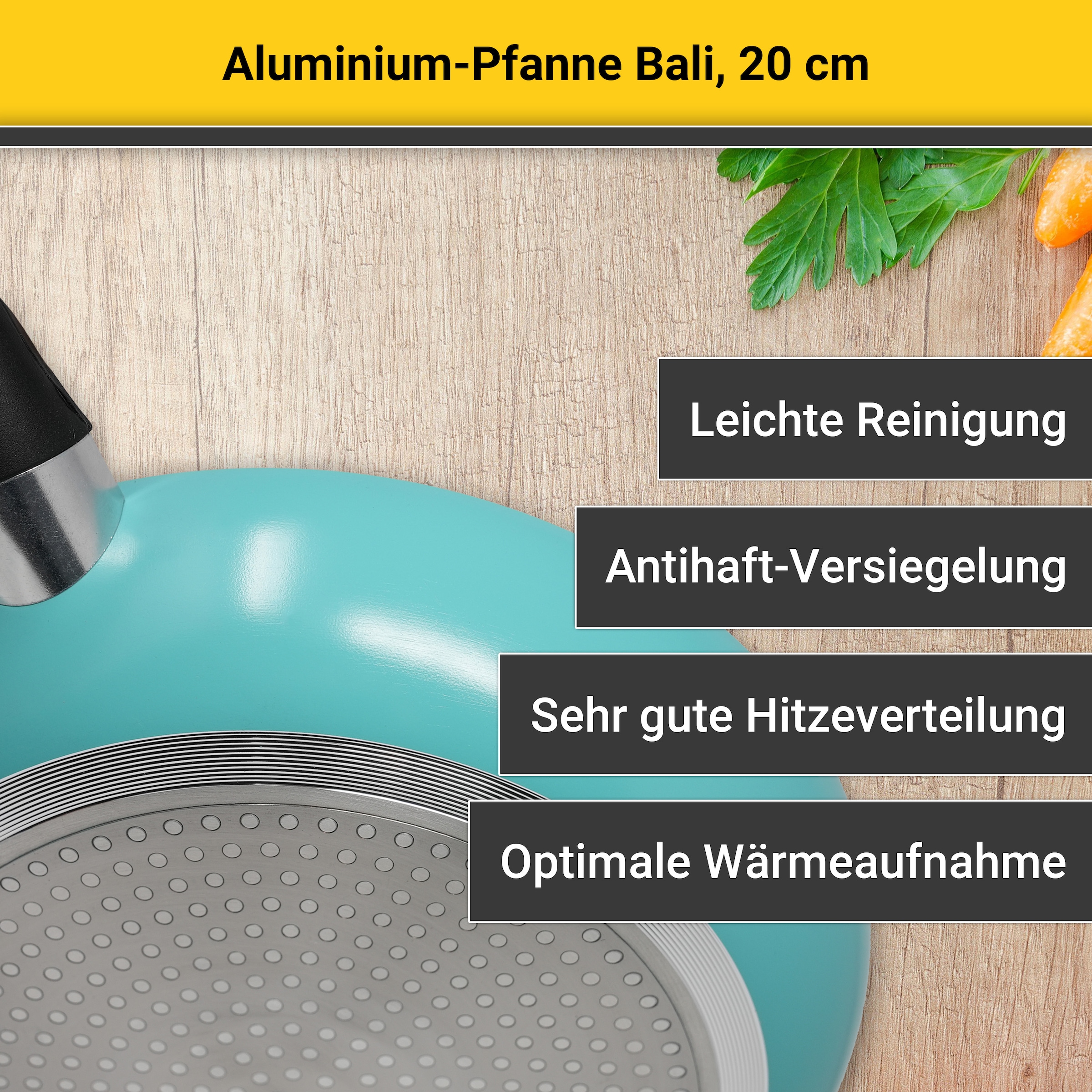Krüger Bratpfanne »Aluminium Pfanne Bali«, Aluminium, (1 tlg.), für Induktions-Kochfelder geeignet