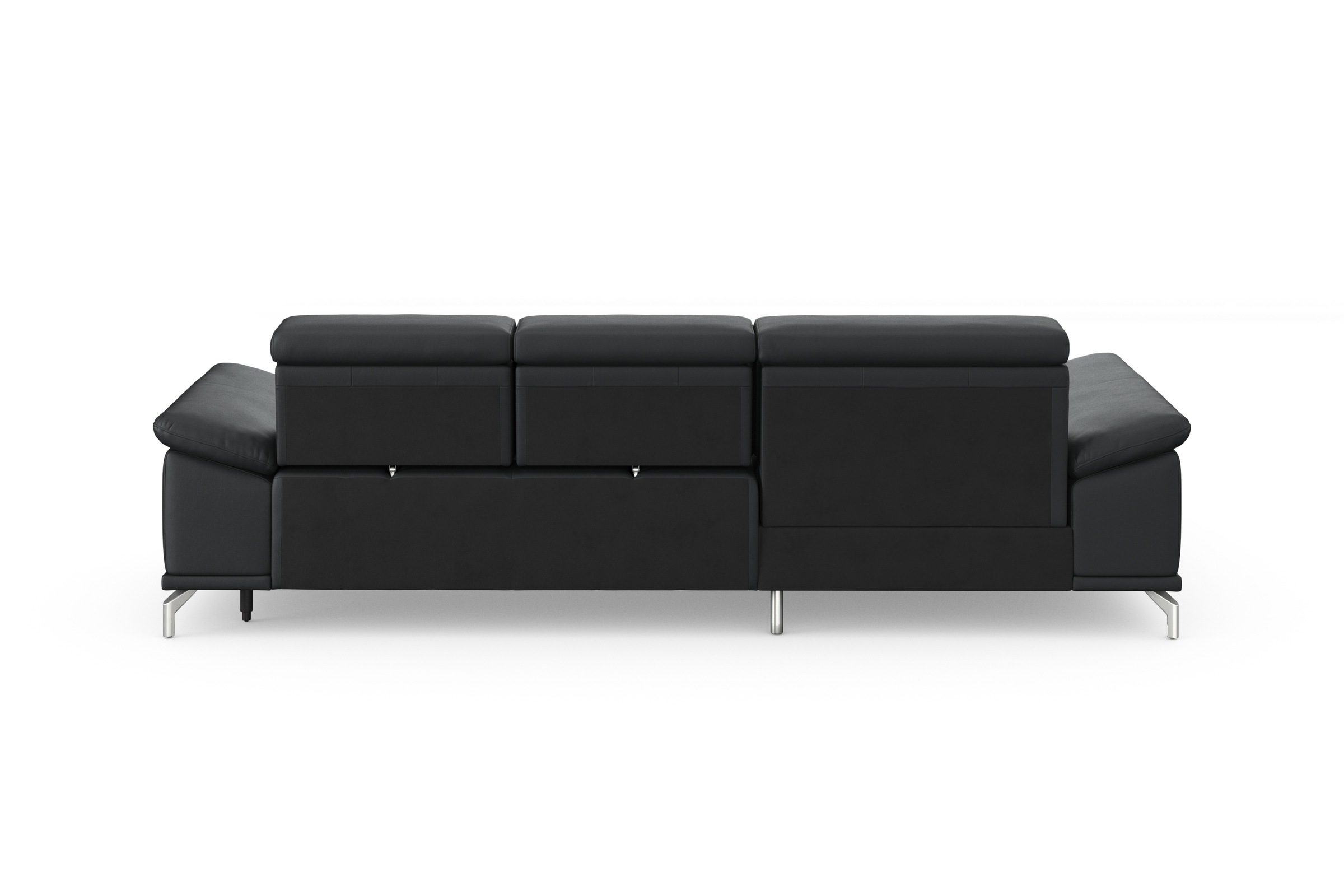 sit&more Ecksofa »Cabrio L-Form, mit Sitztiefenverstellung, Arm- und Kopfteilverstellung«, 2 Nierenkissen, Federkern, optional Bettfunktion und Stauraum
