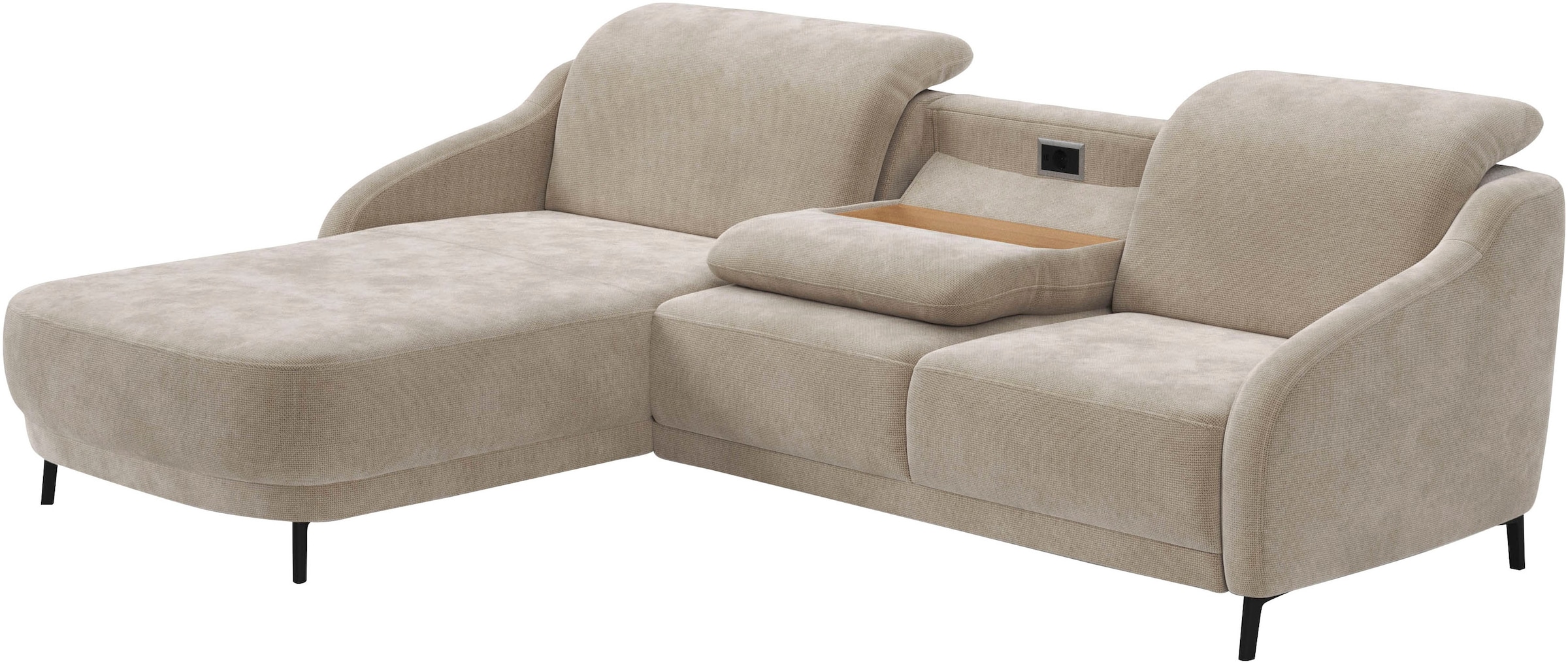 sit&more Ecksofa »Blues L-Form«, wahlweise mit Klapptisch und USB