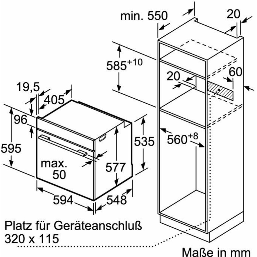 NEFF Pyrolyse Backofen »B6CCH7AN0«, N 50, B6CCH7AN0, mit Teleskopauszug nachrüstbar, Pyrolyse-Selbstreinigung