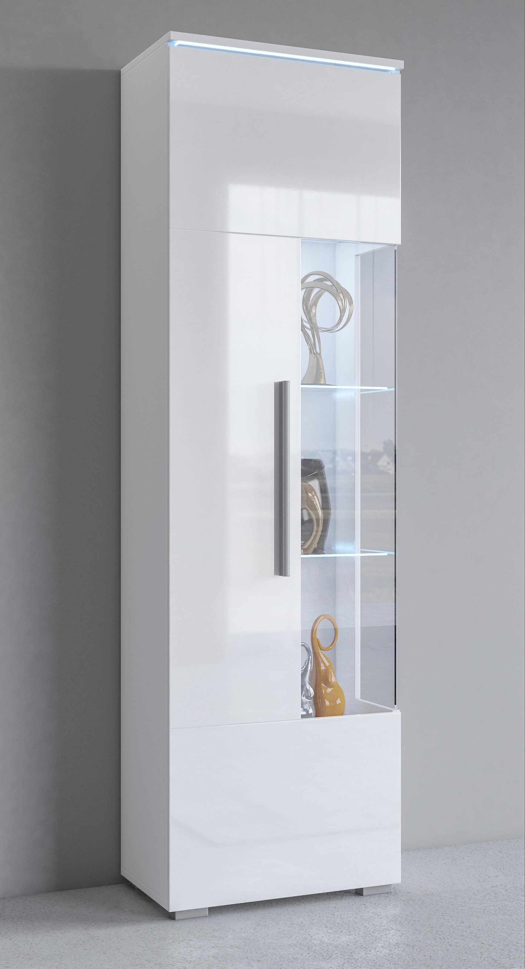 INOSIGN Vitrine »India,Höhe 160cm stilvolle Glasvitrine mit verstellbare Glasböden«, Standvitrine 1Trg, viel Stauraum ohne Beleuchtung