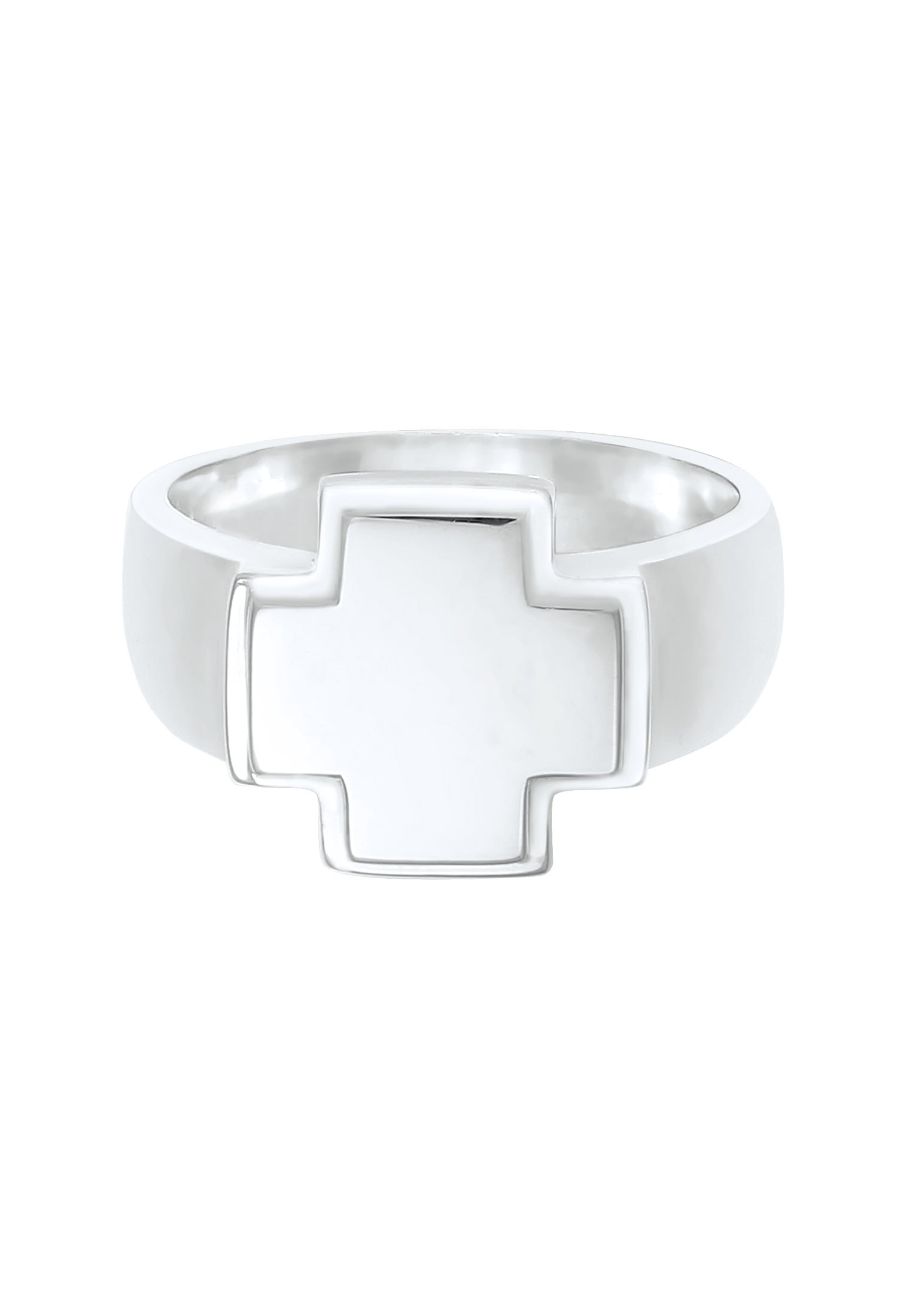 Kuzzoi Silberring »Herren Siegelring Bandring Kreuz 925 Silber«