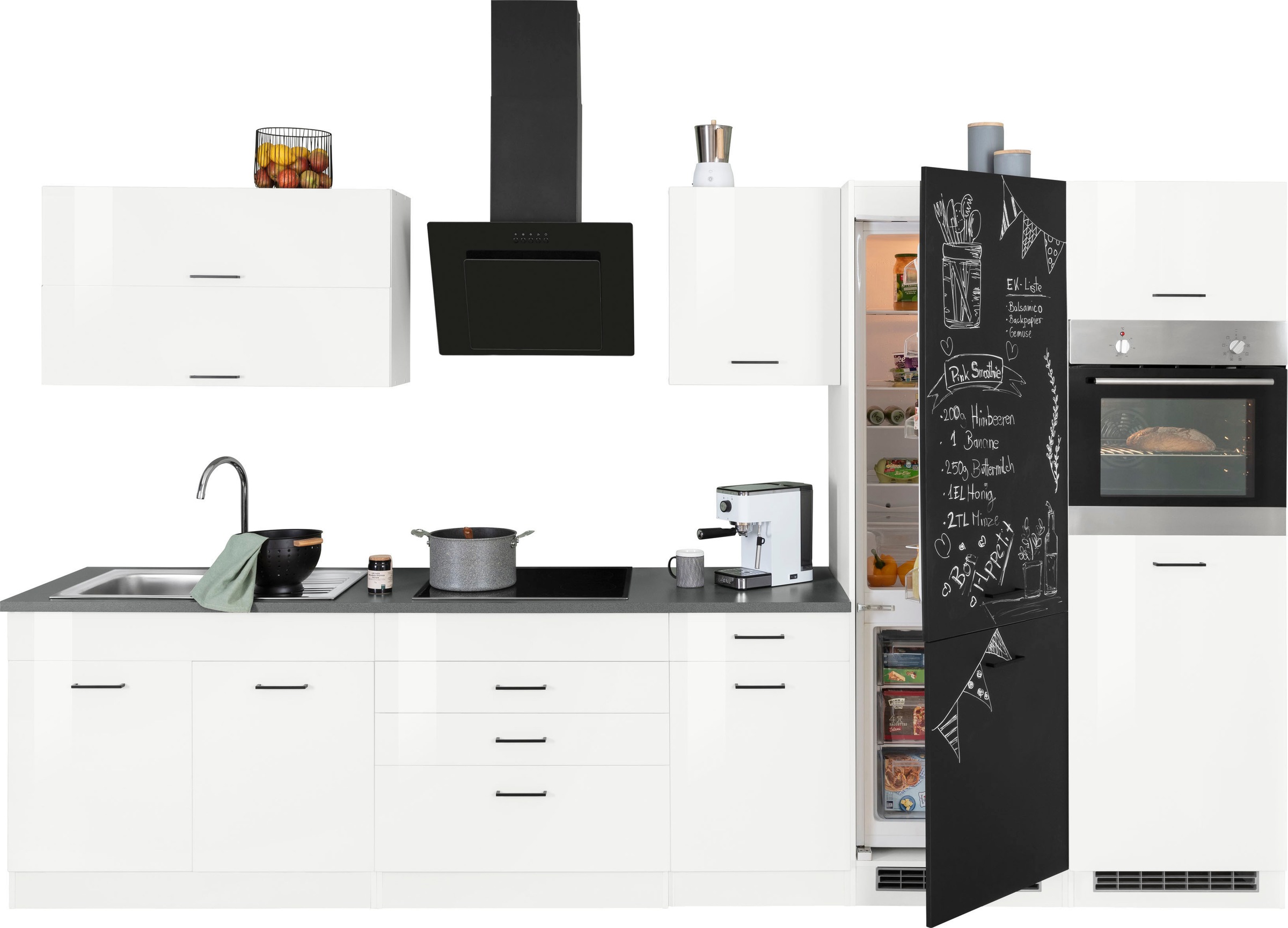 KOCHSTATION Küchenzeile »KS-Trier«, mit E-Geräten, Breite 350 cm