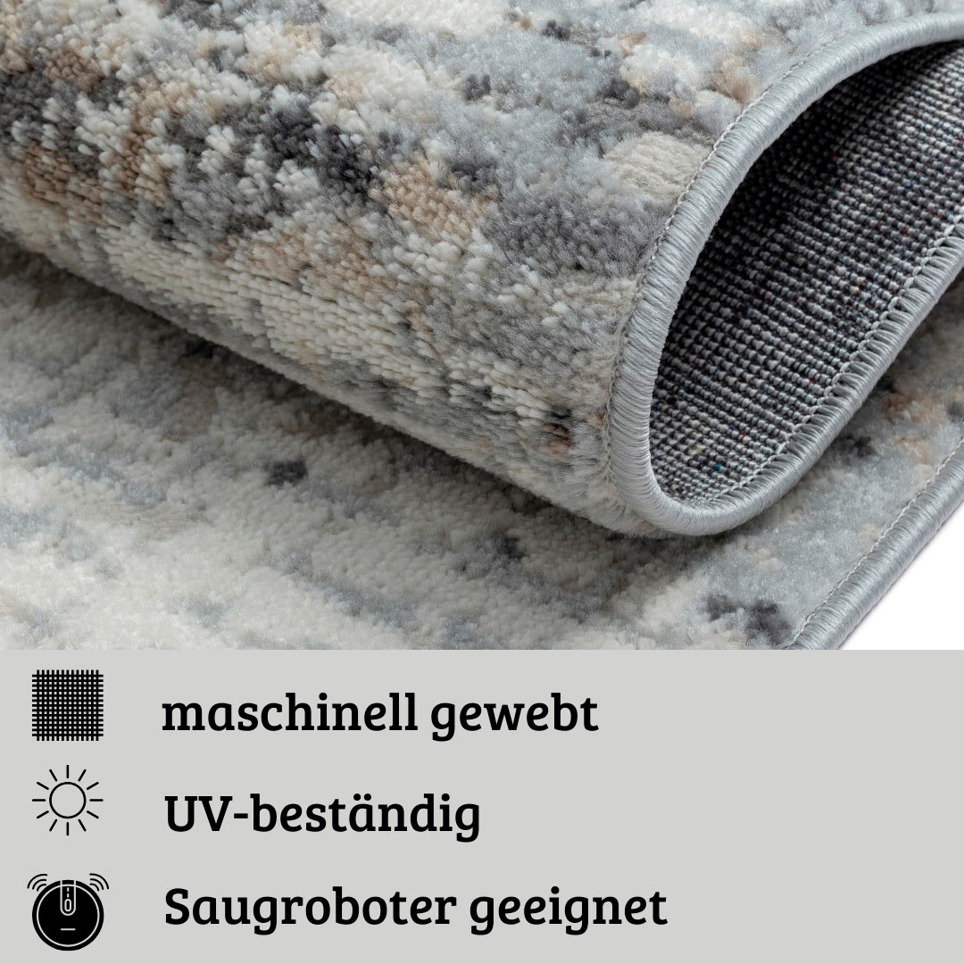 my home Teppich »Kaylan«, rund, 8 mm Höhe, Kurzflor, modernes Design, pflegeleicht, Wohnzimmer
