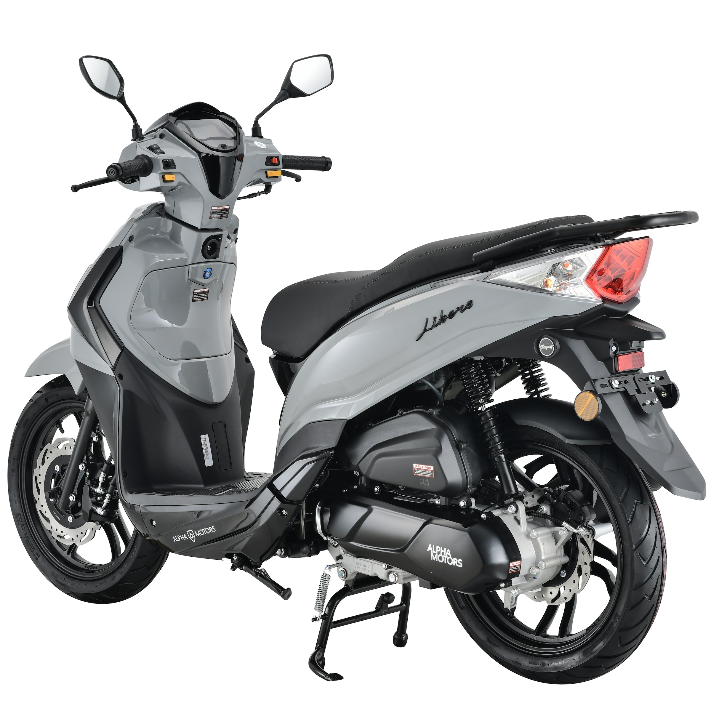 Alpha Motors Motorroller »Motorroller Libero 125 ccm 90 km/h 16-Zoll grau-schwarz« 125 cm³ 90 km/h Euro 5 9,5