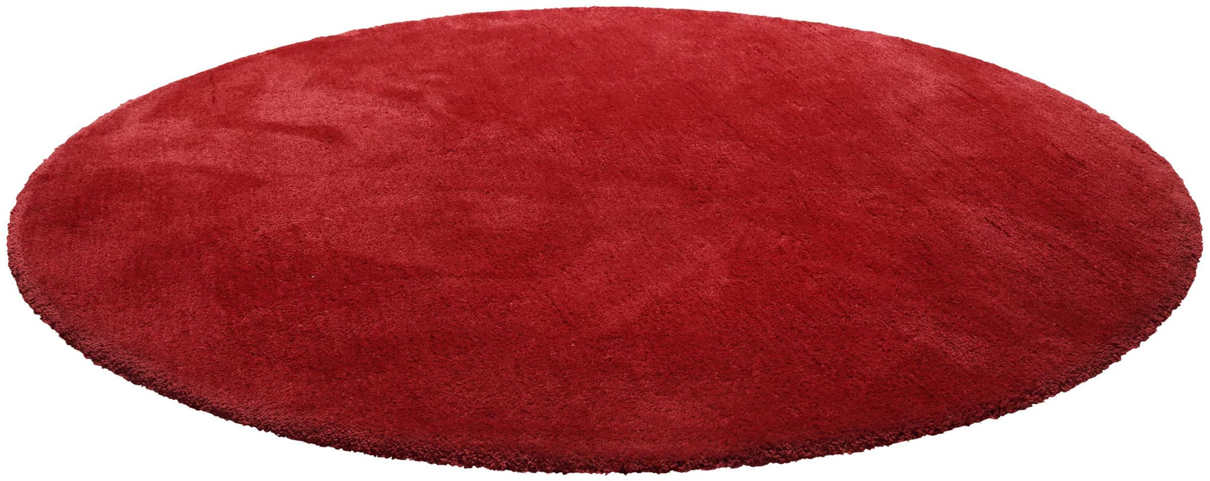 Homie Living Teppich »Pisa«, rund, 25 mm Höhe, Hochflor, Microfaser, uni, weich, Shaggy, Wohnzimmer, Schlafzimmer