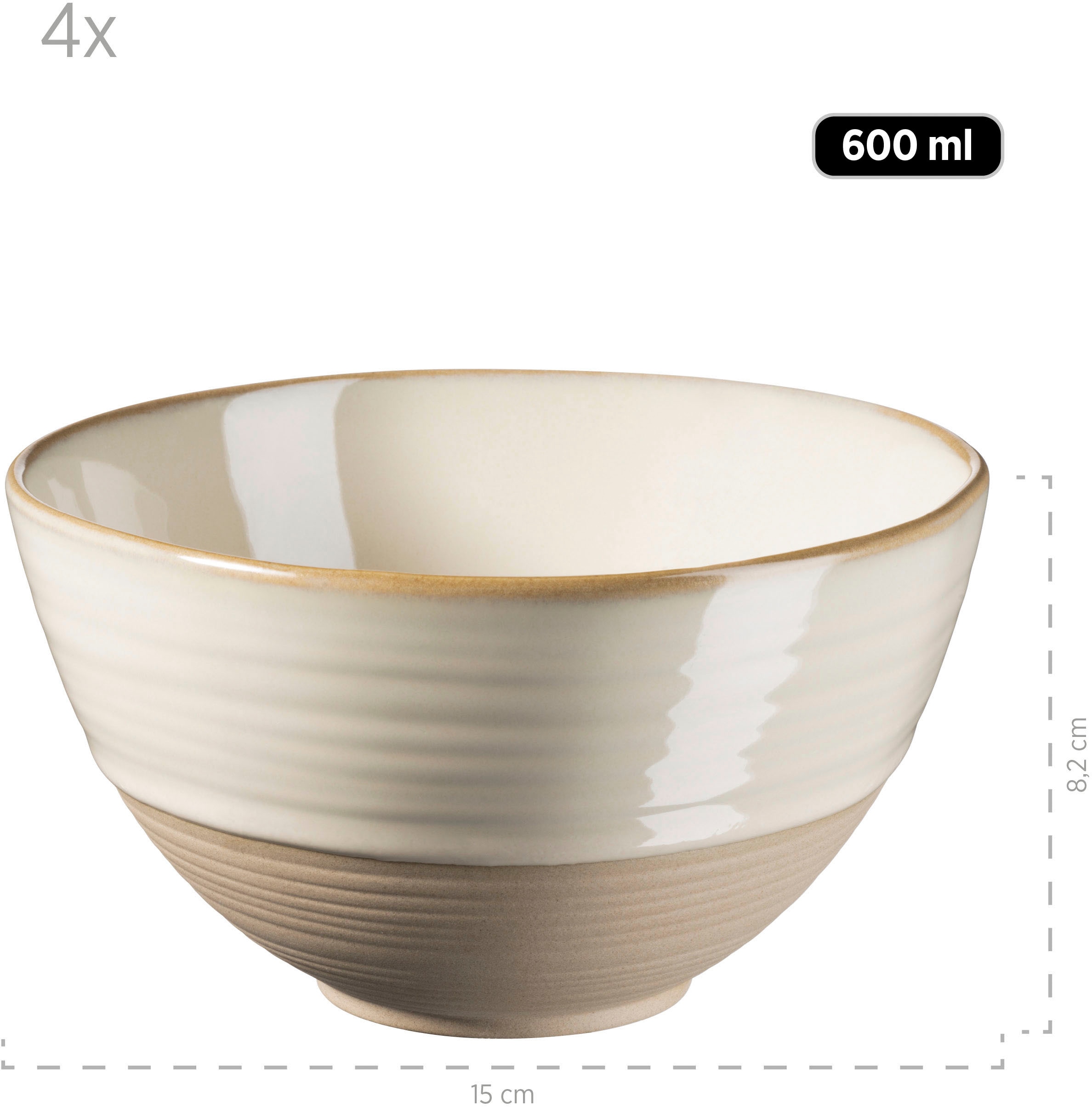 MÄSER Kombiservice »Geschirr-Set, Service Nottingham«, (Set, 20 tlg.), spiralförmiges Linienspiel, 20 Teile, für 4 Personen