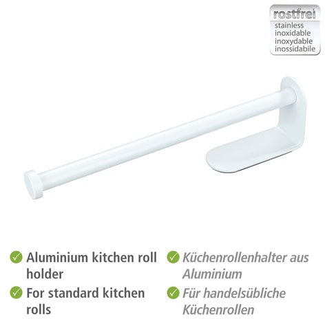 WENKO Küchenrollenhalter »Nio«, ohne Befestigen selbstklebend, Bohren, rostfrier online bestellen Aluminium