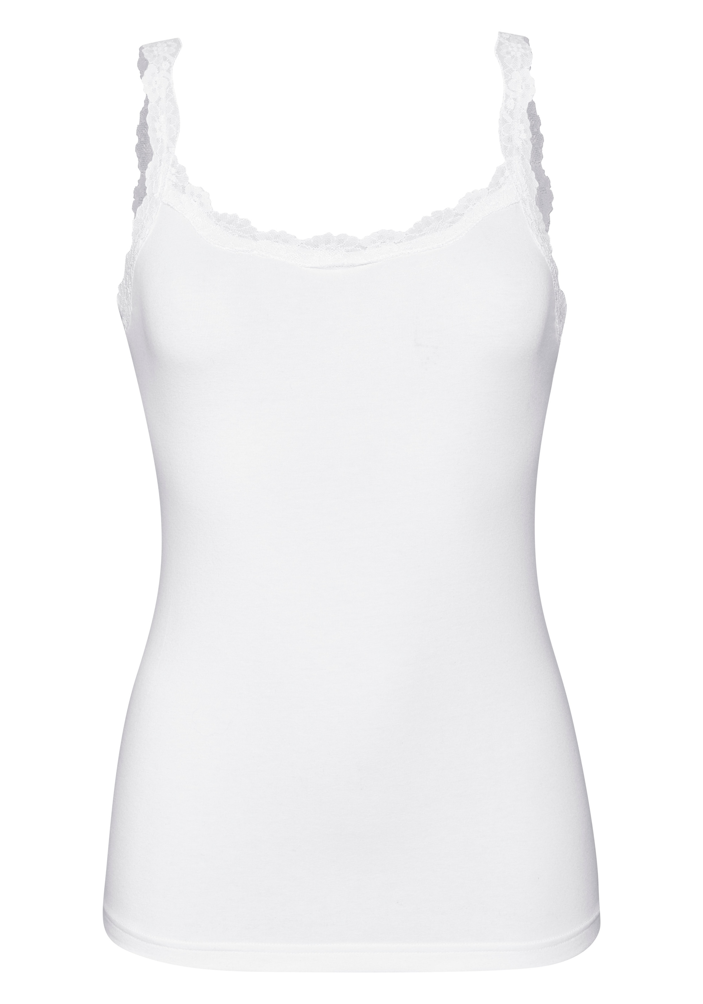 LASCANA Unterhemd 2er-Pack,  mit innenliegendem Bustier, Spaghettiträger-Top, Unterziehshirt
