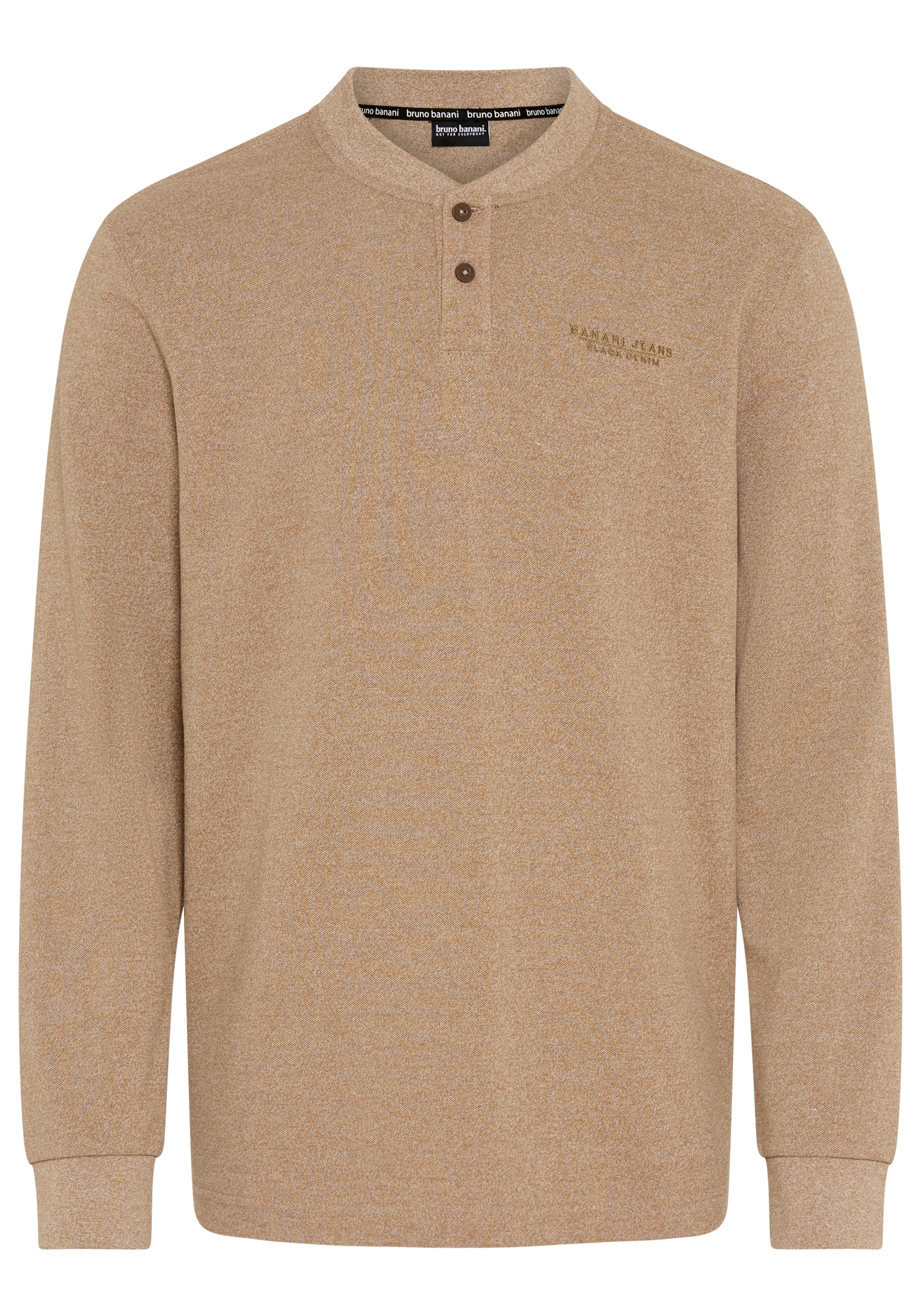 Bruno Banani Henleyshirt Geschmeidige melierte Jersey-Qualität mit markantem Henley-Ausschnitt