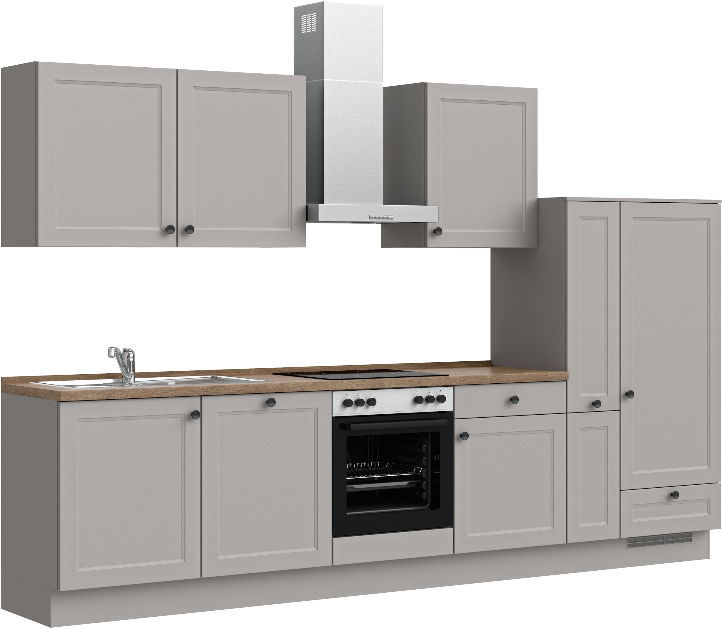 nobilia® Küchenzeile »"Cascada I"«, vormontiert, Ausrichtung wählbar, Breite 330 cm, wahlw. mit E-Geräten