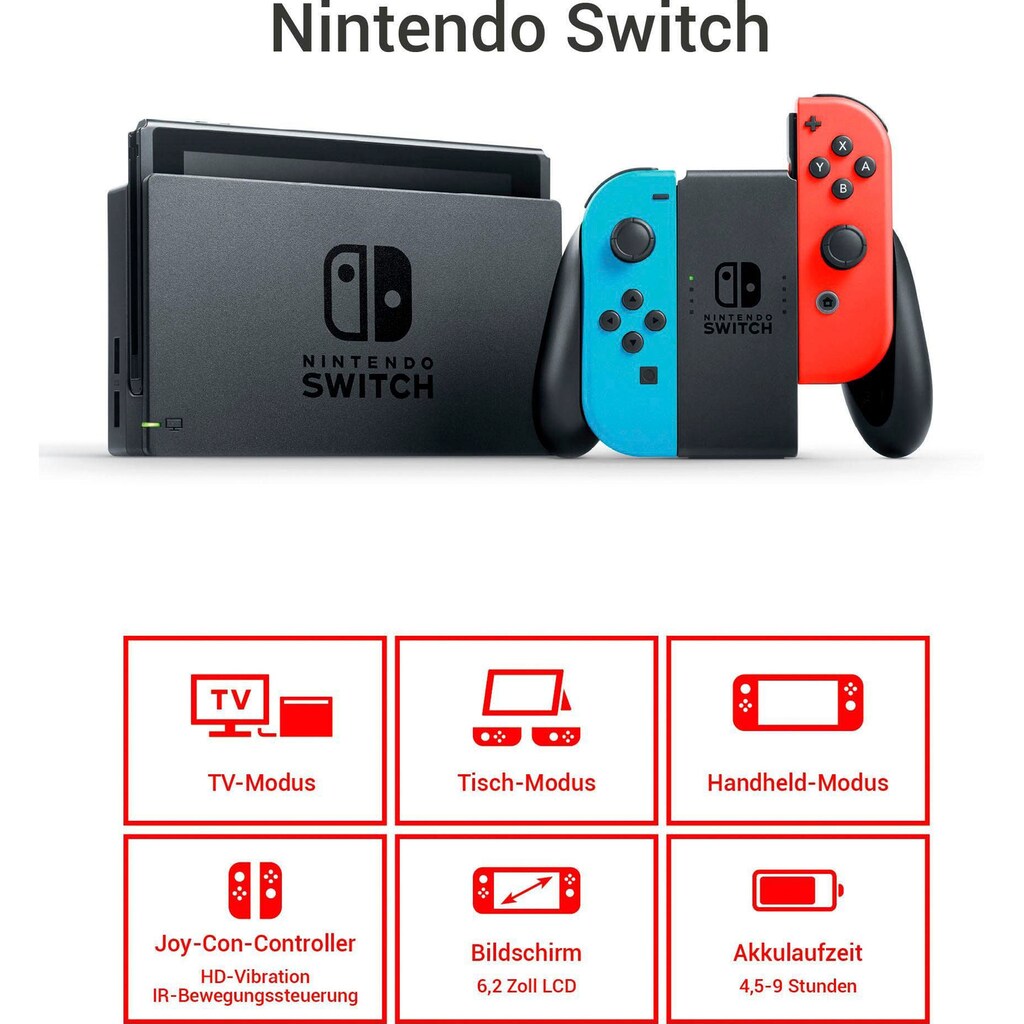 Nintendo Switch Spielekonsole, inkl. 256 GB SanDisk Speicherkarte