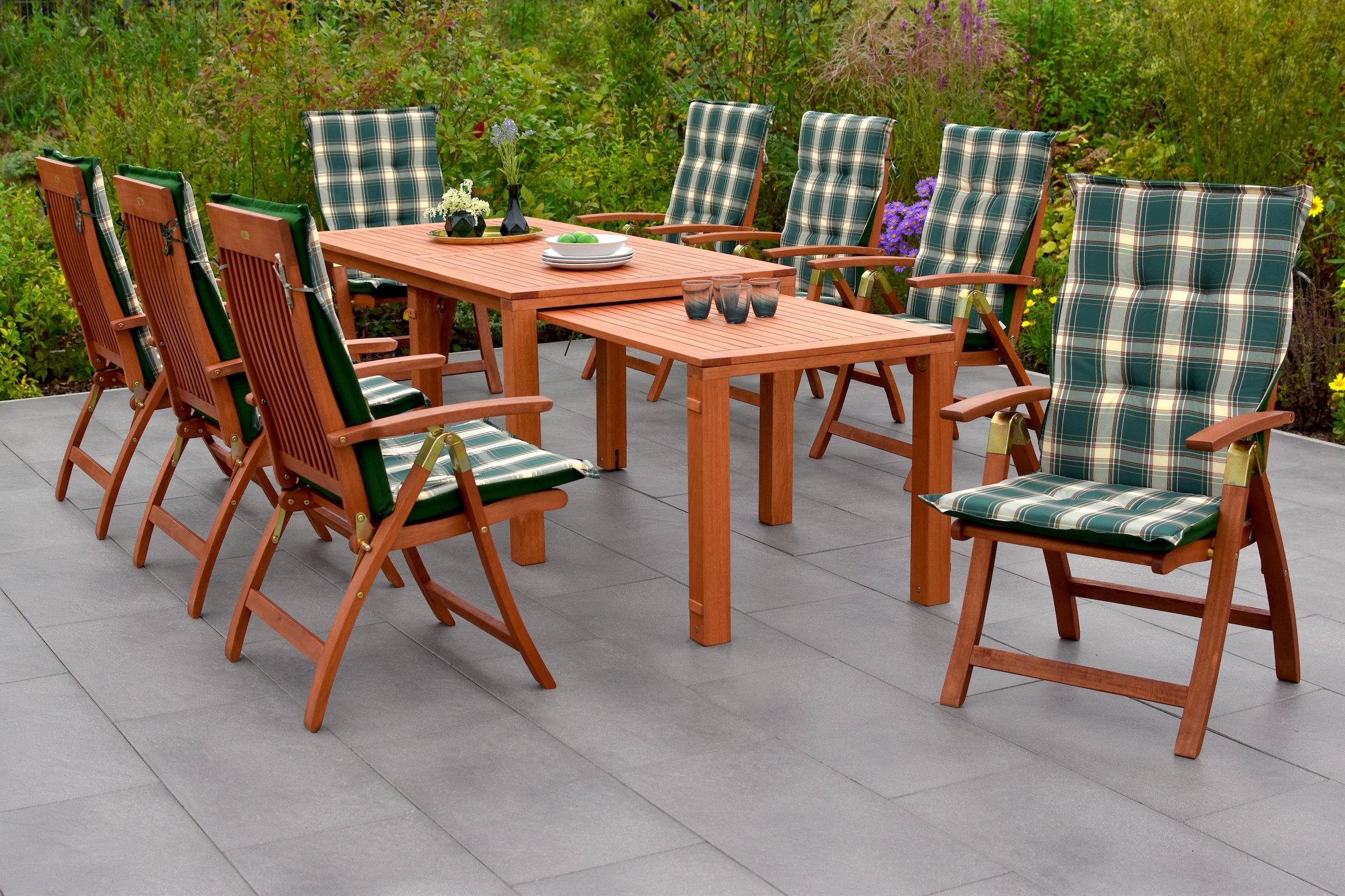 MERXX Garten-Essgruppe »Comodoro« Set, 17 Stk. tlg. 8 Klappsessel, 5-fach v günstig online kaufen