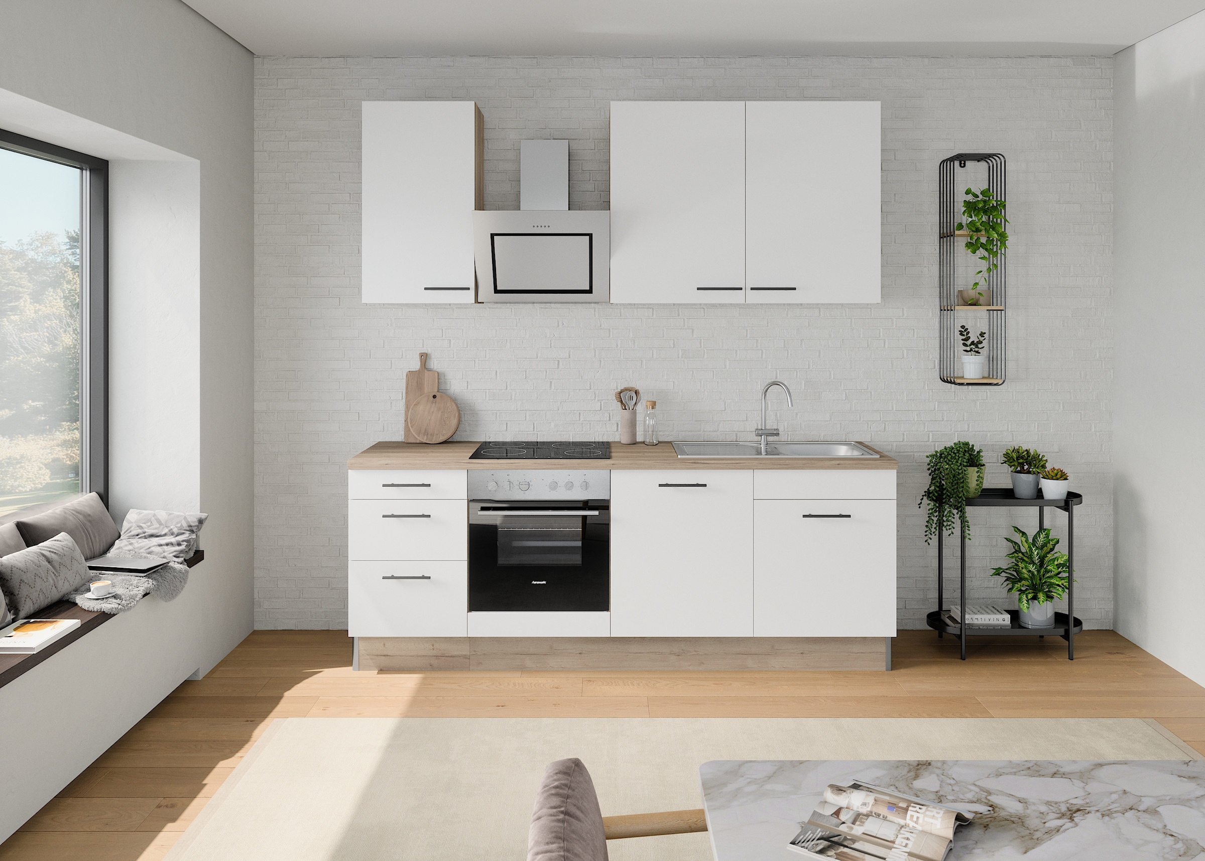 OPTIFIT Küchenzeile »Fiona«, Breite 230 cm, mit Hanseatic-E-Geräten in Premium oder Basic