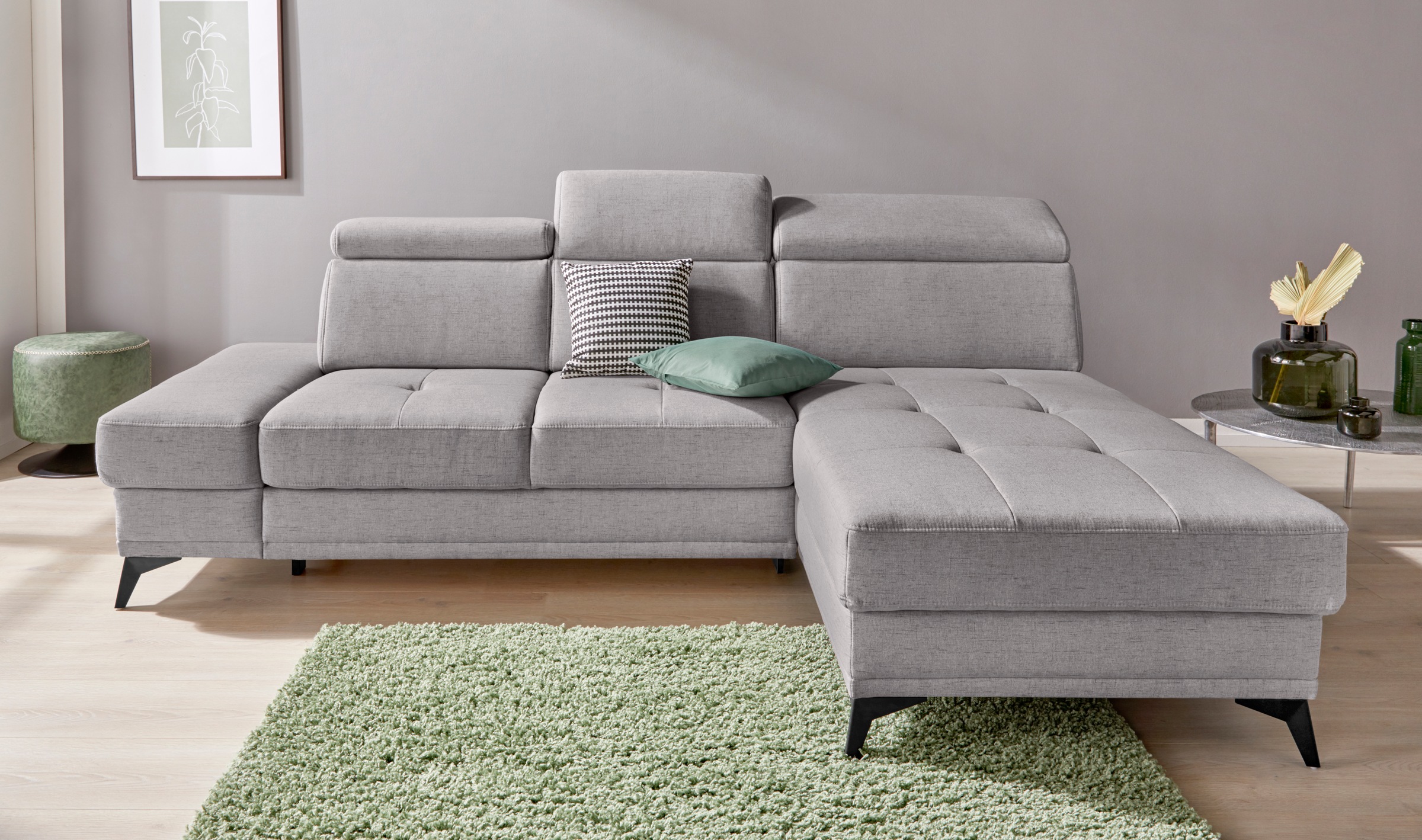 Home affaire Ecksofa »Cardiz L-Form« inkl.Kopfteilverstellung und Federkern günstig online kaufen