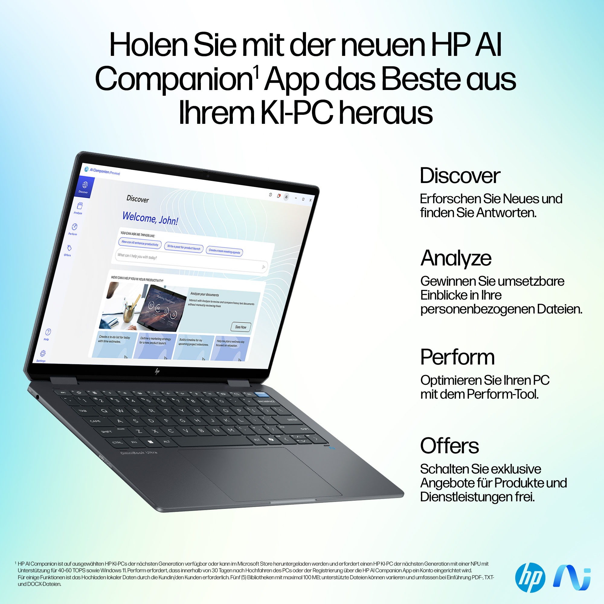 HP Convertible Notebook »HP OmniBook Flip 14-fh0075ng«, 35,6 cm, / 14 Zoll, Intel, Core Ultra 7, ARC, 1000 GB SSD