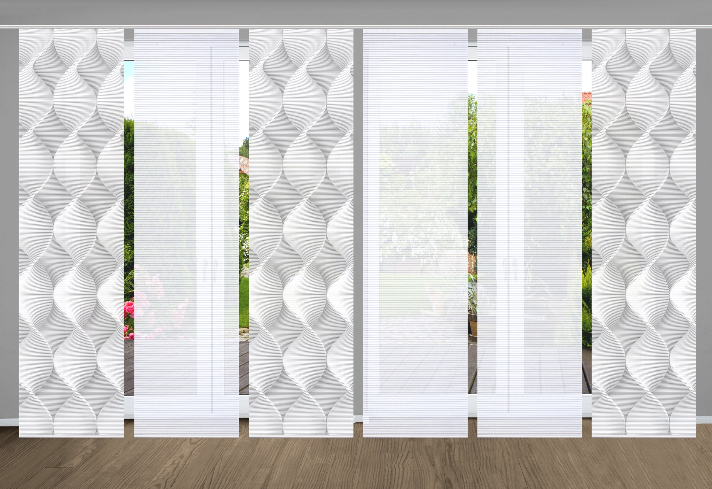 HOME in green Schiebegardine »LAMIRA« Paneelwagen 6 Stk. tlg. SET DIGITALDR günstig online kaufen