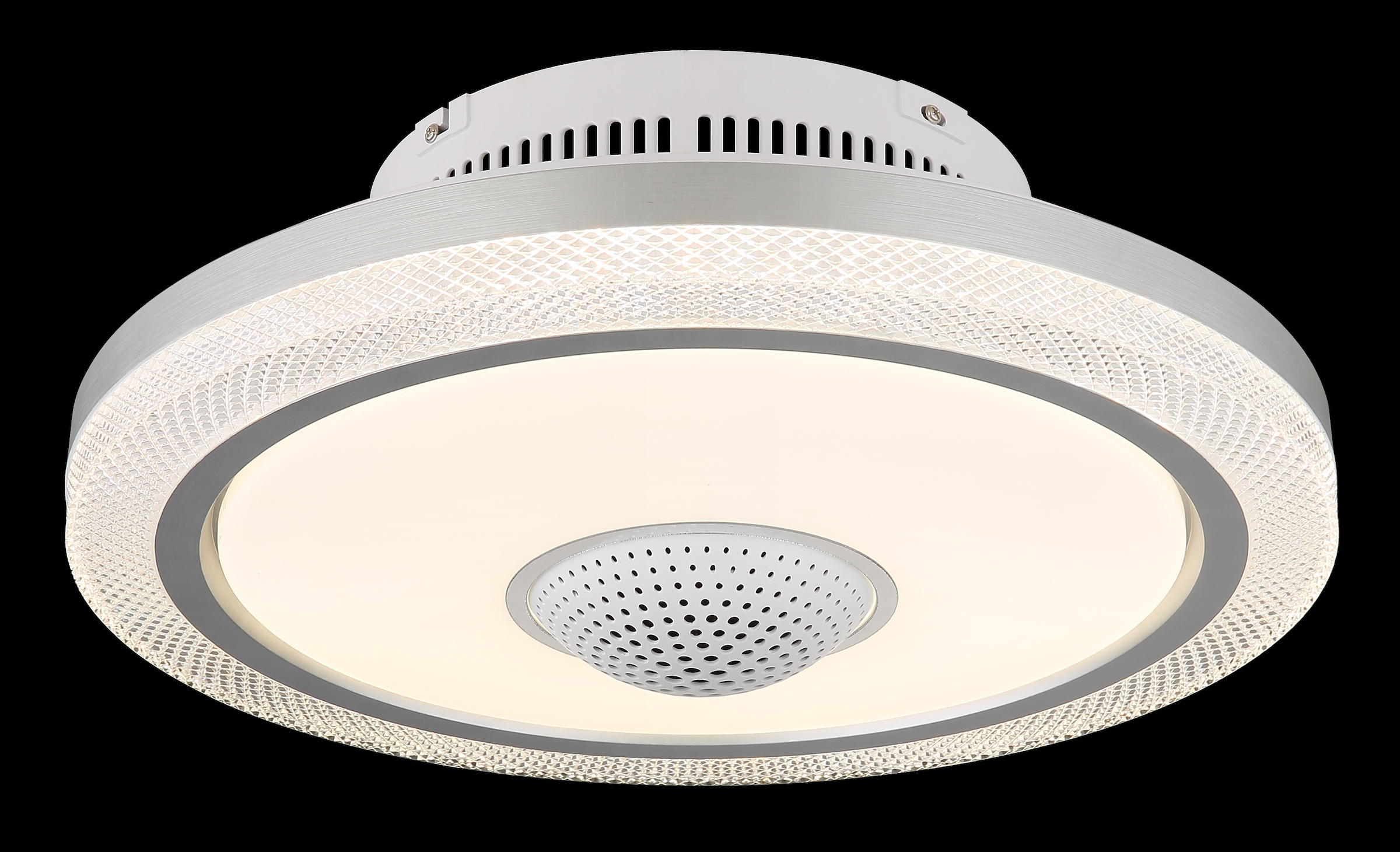 GLOBO LIGHTING Deckenleuchte »SHELLY« LED-Modul 1 Stk. warmweiß - kaltweiß Ventilator weiß Kristalleffekt Funktionen elegant Wohnraum