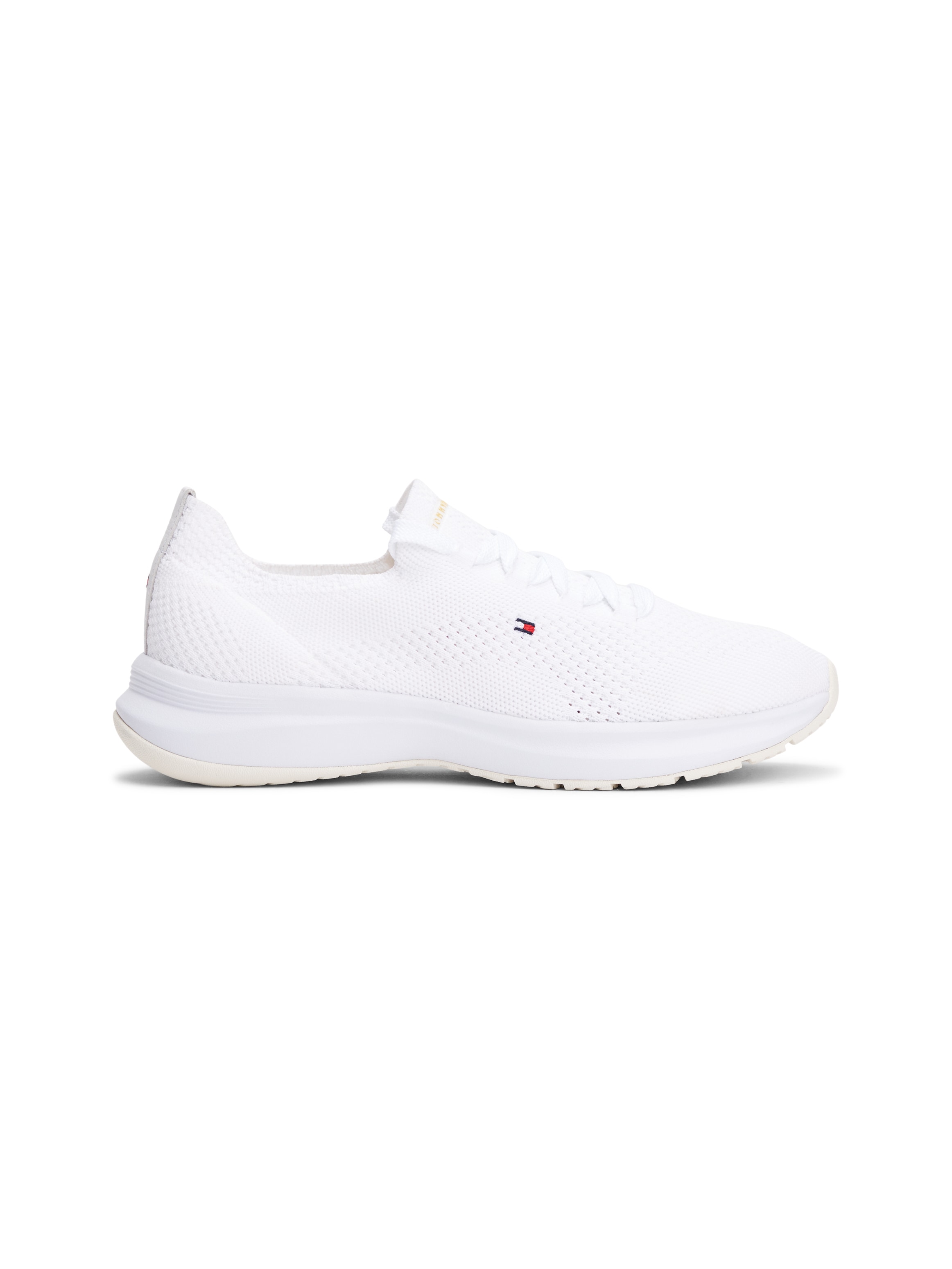 Tommy Hilfiger Slip-On Sneaker »TH KNIT RUNNER«, Freizeitschuh, Halbschuh, Schnürschuh mit gestickter Logoflag