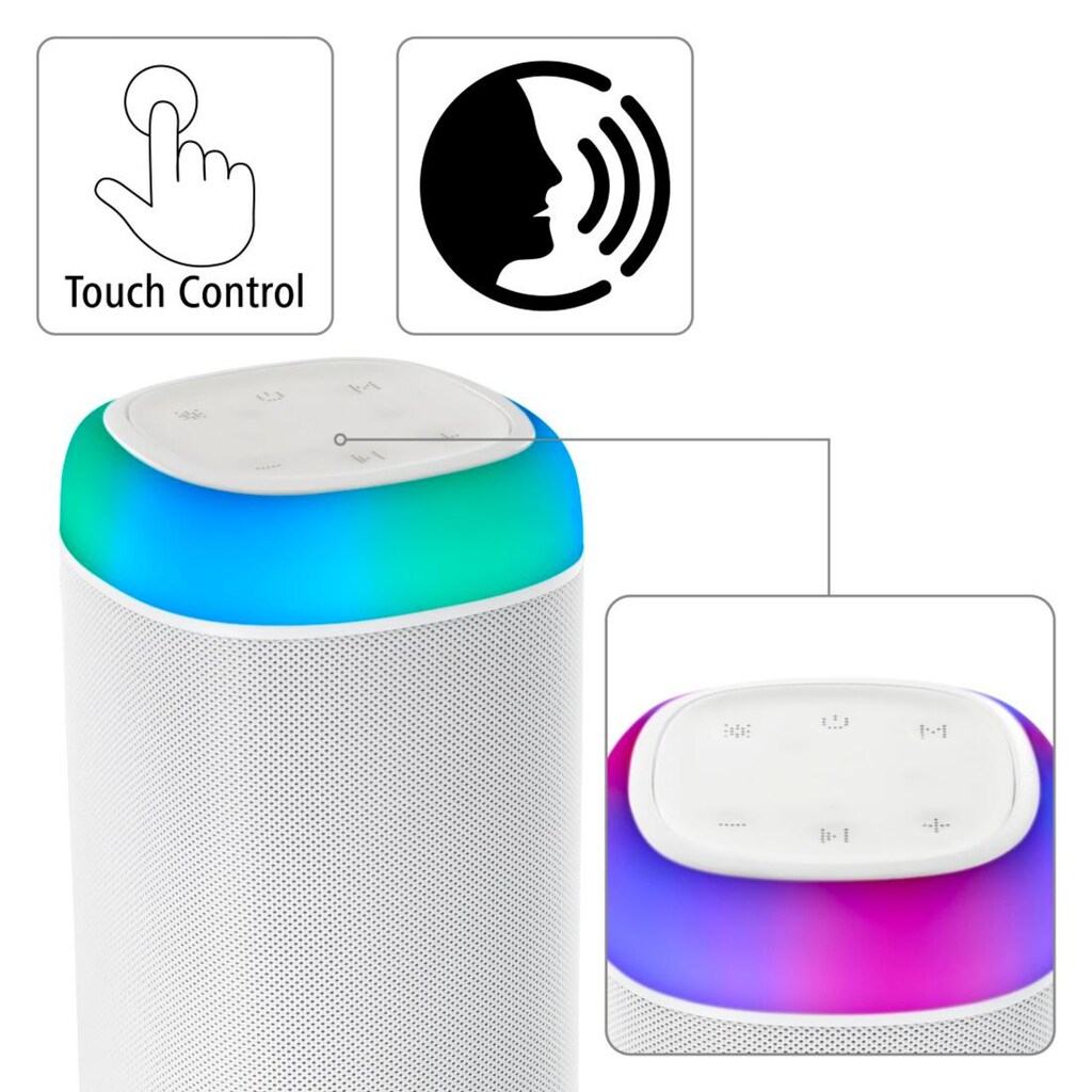 Hama Bluetooth-Lautsprecher »Bluetooth Box LED 30 W Xtra Bass 360ᵒ Sound, wasserdicht nach IPX 4«