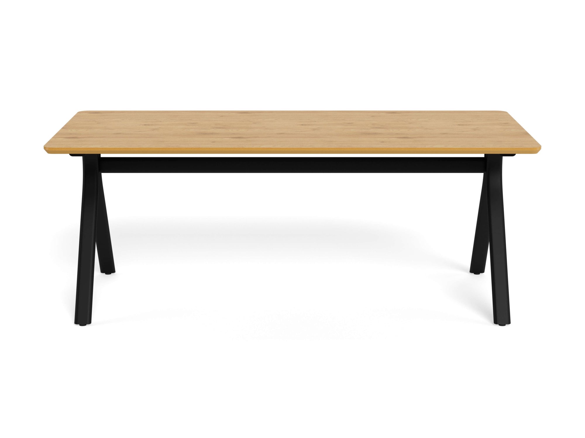 ACTONA GROUP Esstisch »Bristol, Speisetisch, Tisch« rechteckig, Tischplatte eichefarbes Melamin, schwarzer Stahlfuß, FSC™