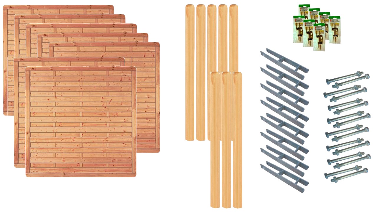 Tetzner & Jentzsch Dichtzaun »Atlanta 5« 7 Elemente, LxH: 1332x180 cm günstig online kaufen