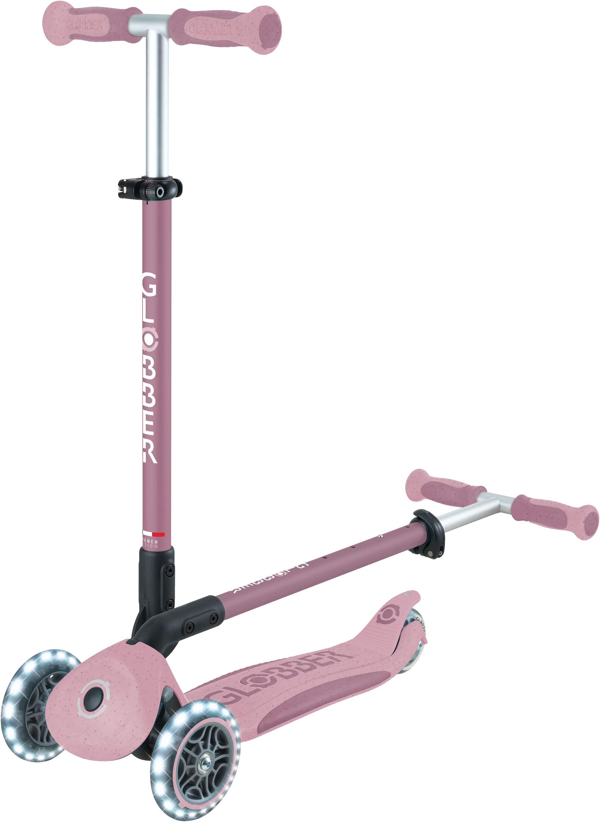 Globber Tretroller »GO-UP DELUXE LIGHTS ECO 360, mit Leuchtrollen«