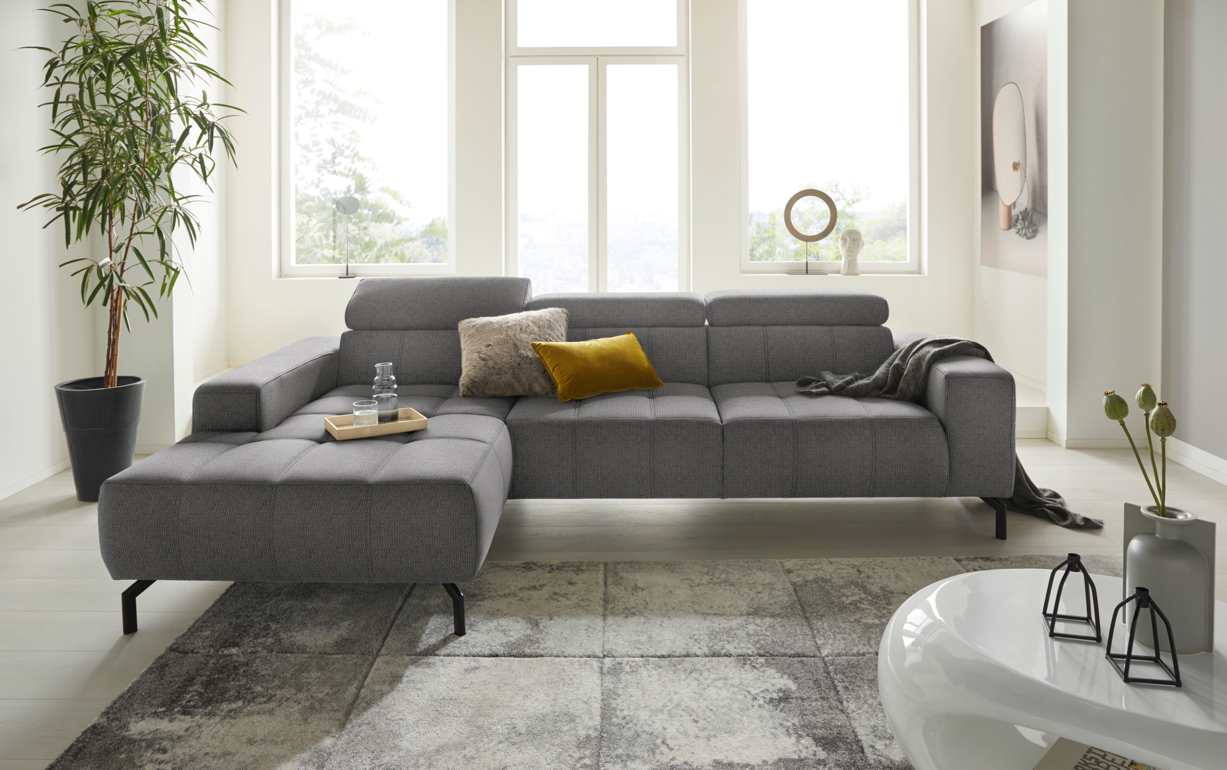DOMO collection Ecksofa »Cunelli tolle Sitznähte als Designelement, fester günstig online kaufen