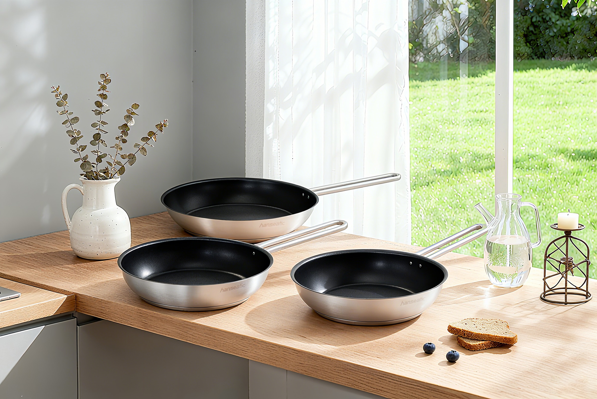 Hanseatic Pfannen-Set »DAILY« Edelstahl 18/10 Set, 1x Pfanne Ø 20 cm, 24 cm günstig online kaufen