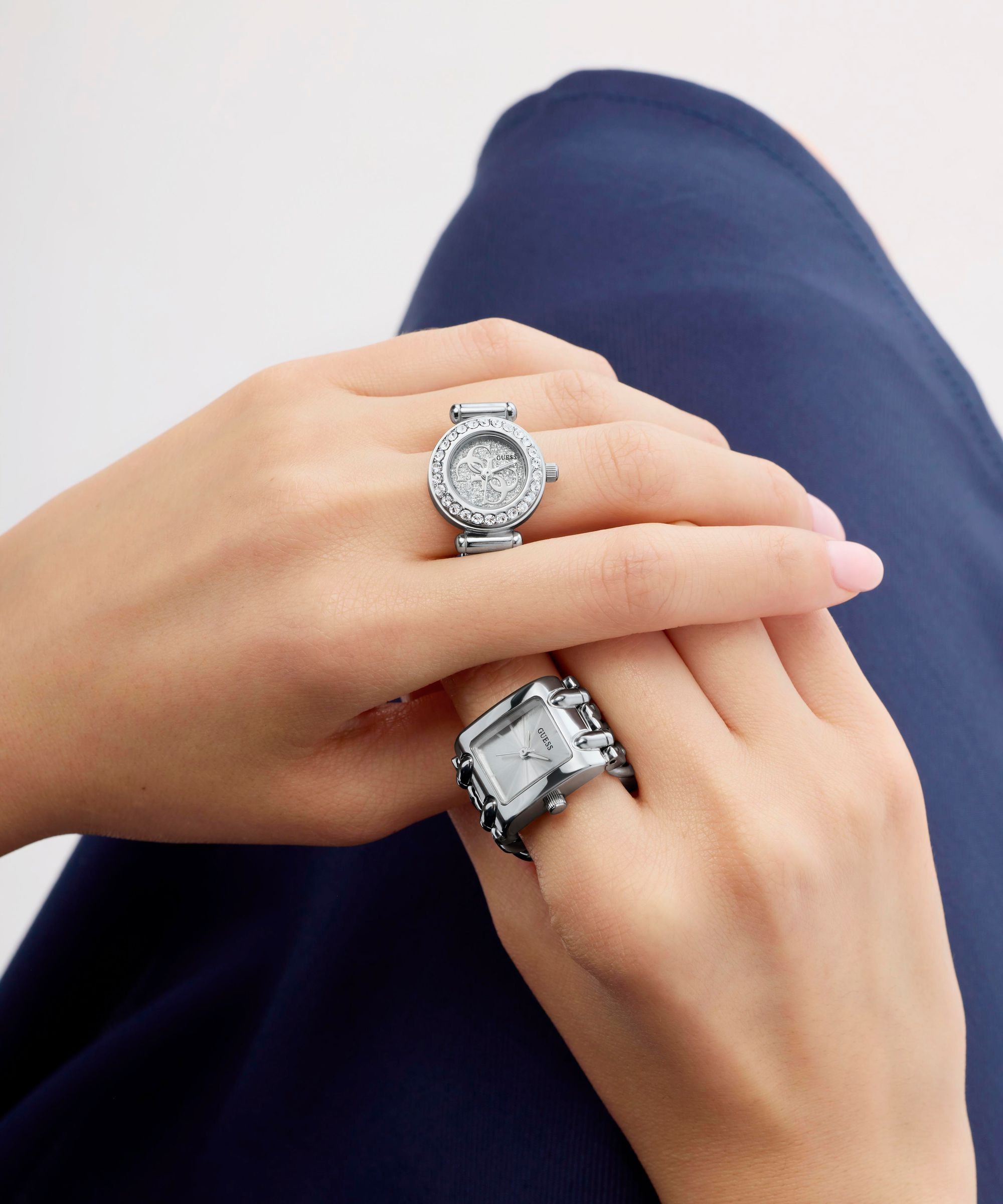 Guess Quarzuhr »MOD HEAVY METAL« Armbanduhr, Damenuhr, Edelstahlarmband, analog