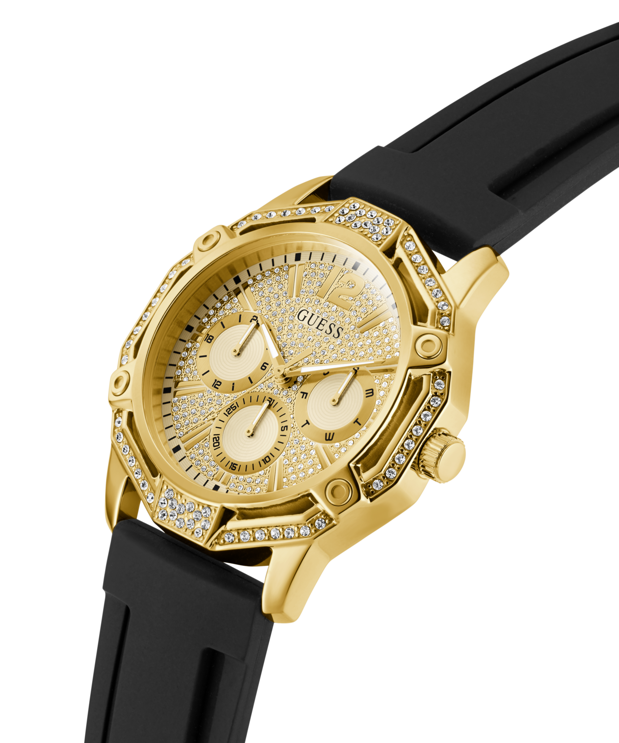 Guess Multifunktionsuhr »REGAL« Quarzuhr, Armbanduhr, Herrenuhr, Silikonarmband, Datum