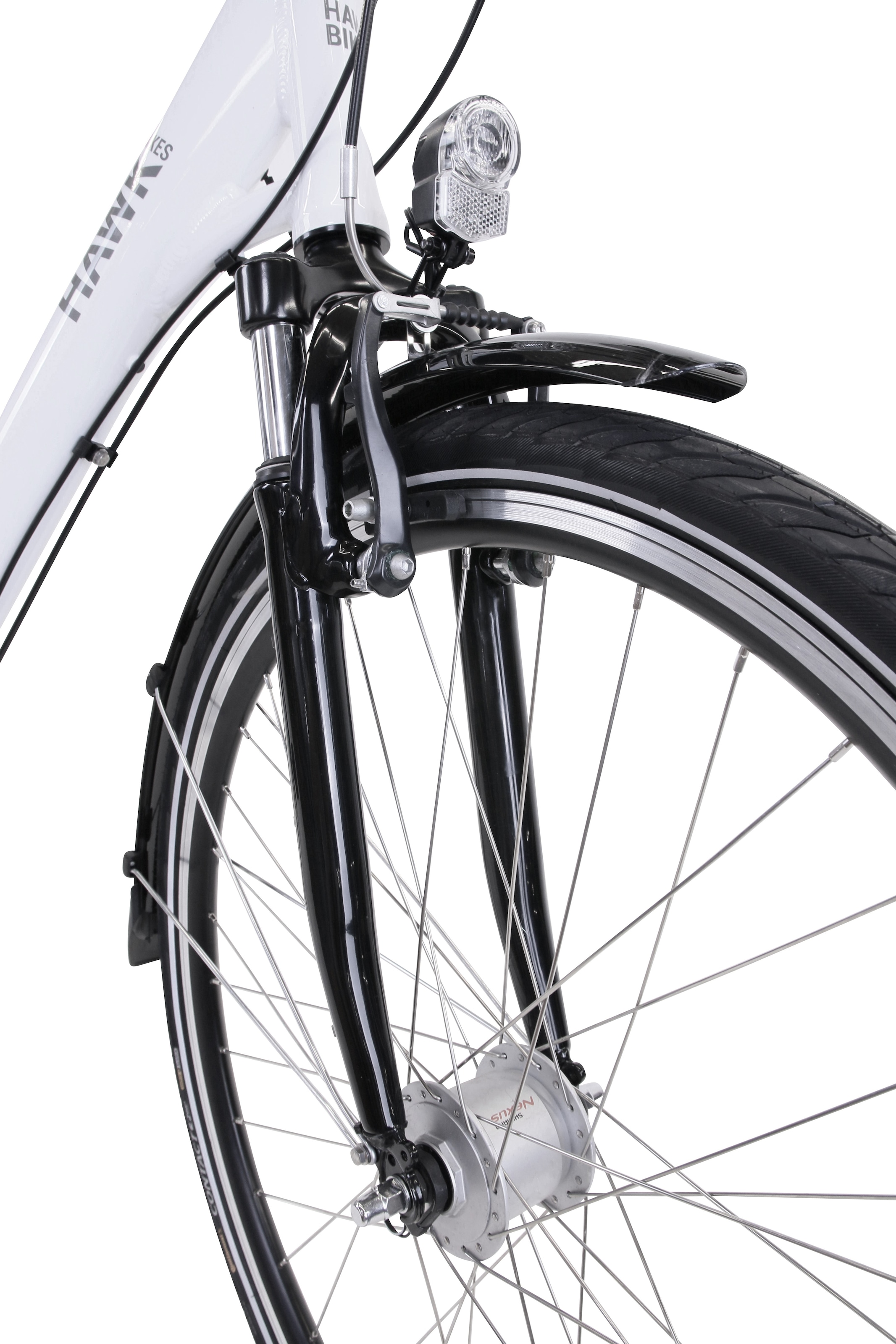 HAWK Bikes Cityrad »City Wave Deluxe White«, 7 Gang, Shimano, Nexus Schaltwerk, für Damen und Herren