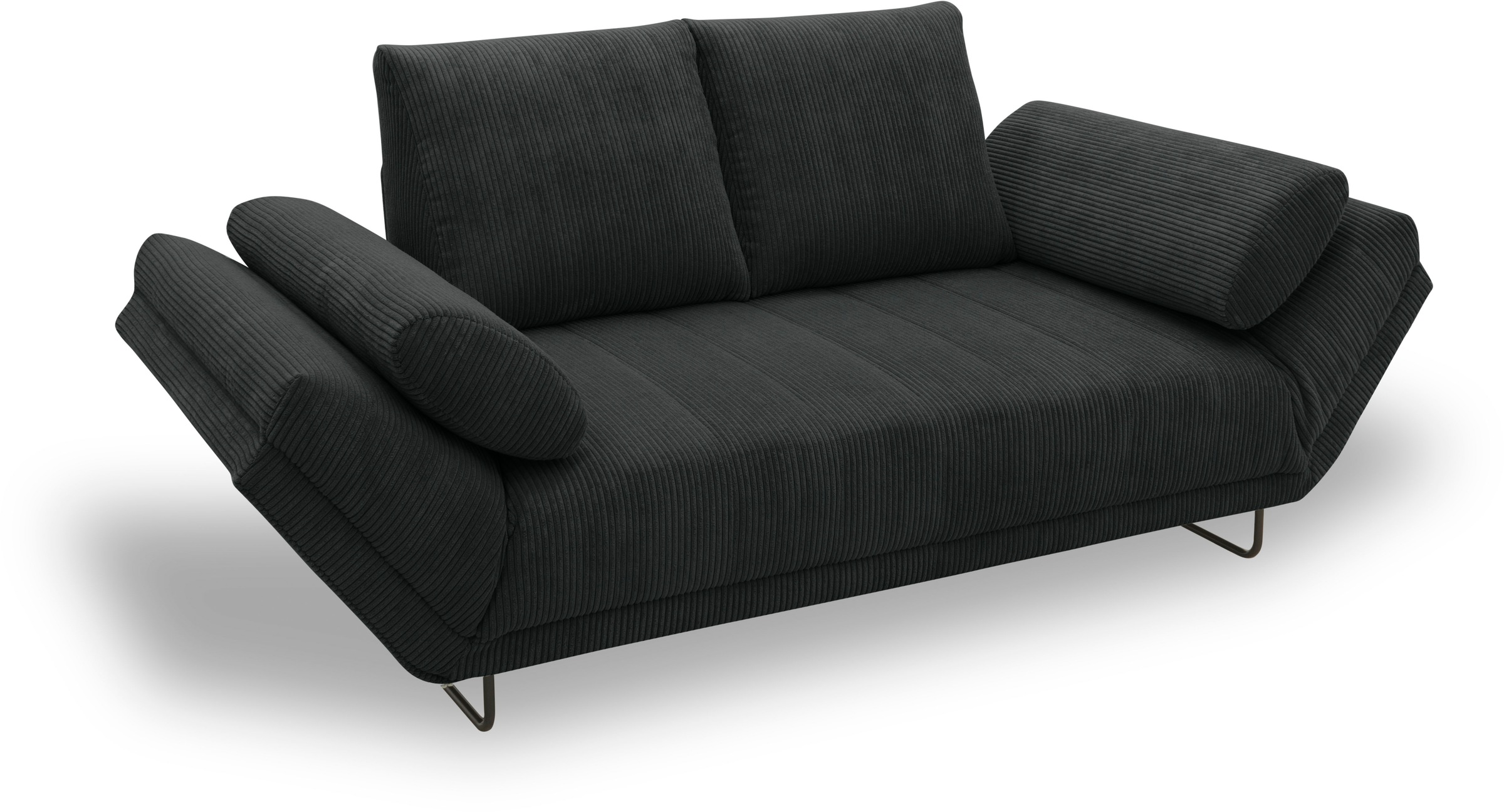 INOSIGN Schlafsofa »Jadelyn mit klappbaren Armlehnen,«, Federkern, Cord-Bezug, incl. 2 Armlehnkissen, Liegefläche 97x250 cm
