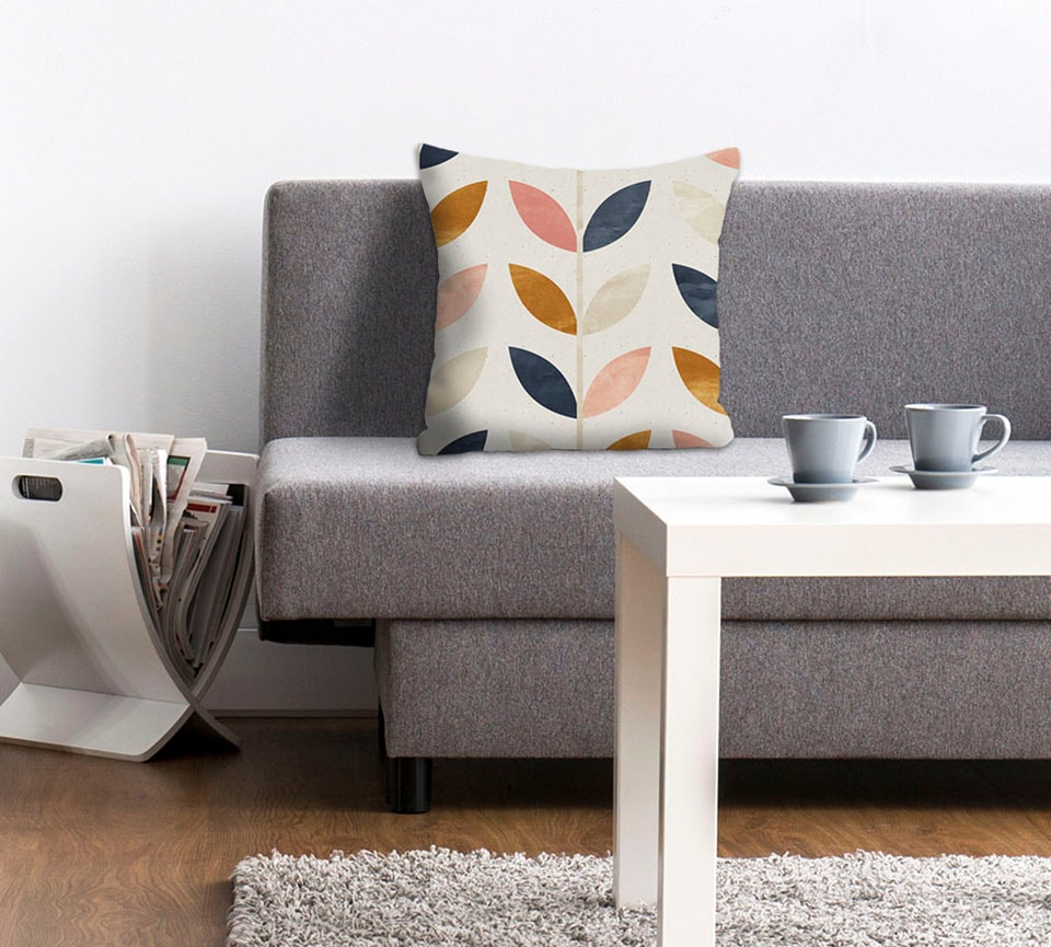 queence Dekokissen »Nils«, Kissenhülle,Blätter,Floral,Naturmotiv,Pflanzenmu günstig online kaufen