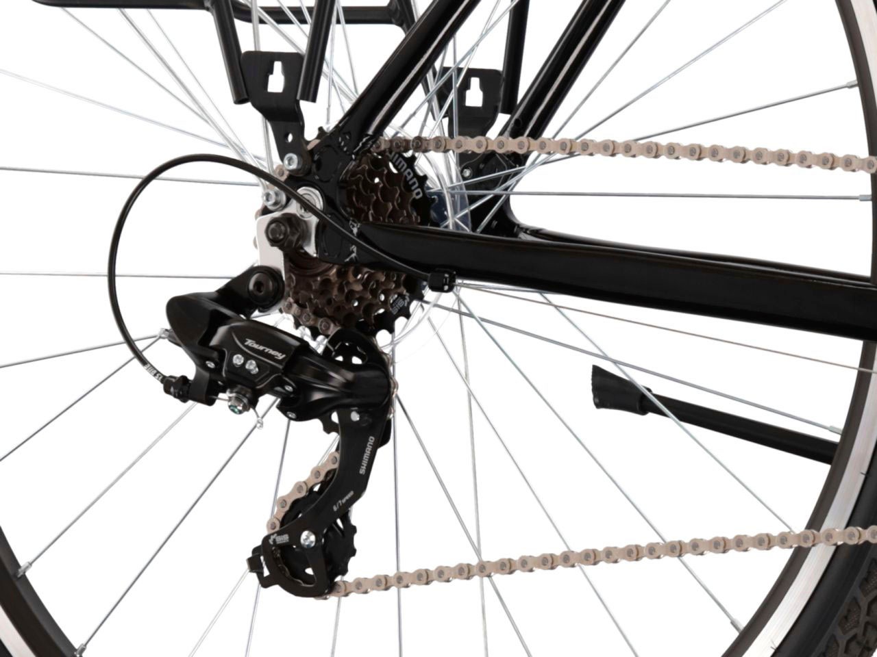 Kross Trekkingrad »KROSS Trekkingrad Trans 1.0 28" schwarz«, 21 Gang, Shimano, TOURNEY TY300 Schaltwerk, Kettenschaltung