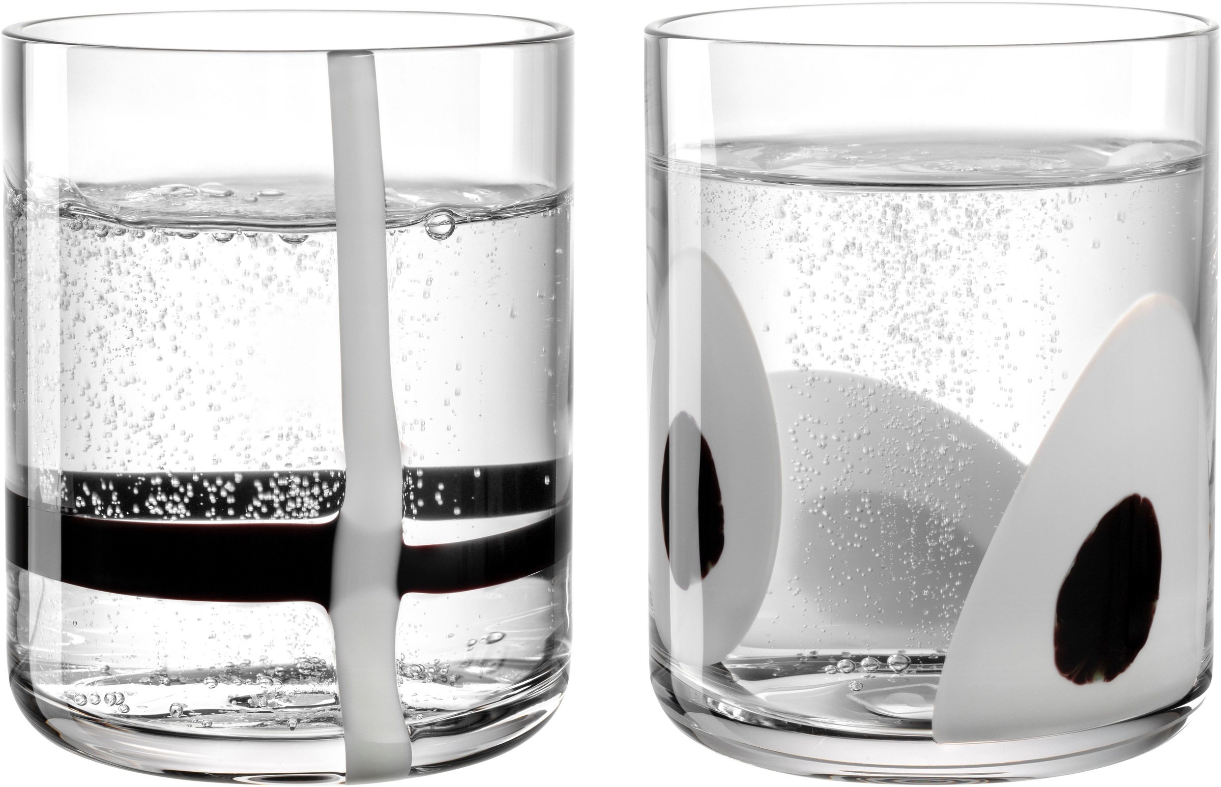 LEONARDO Gläser-Set »Trinkglas BANDA NERA, 300 ml, 2er-Set«, (Set, 2 tlg.), mit weißen und schwarzen Dekor