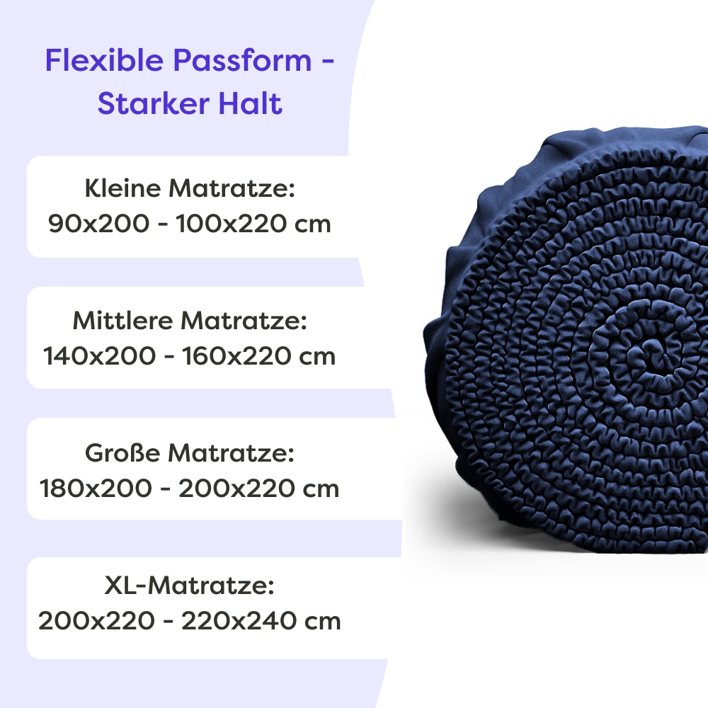 Wolkenfeld Spannbettlaken »Boxspringbett Bettlaken - Spannbetttuch für Matratzen bis 40cm« Elastisch & Rutschfest: 90x200, 140x200, 160x200, 180x200 & Übergrößen