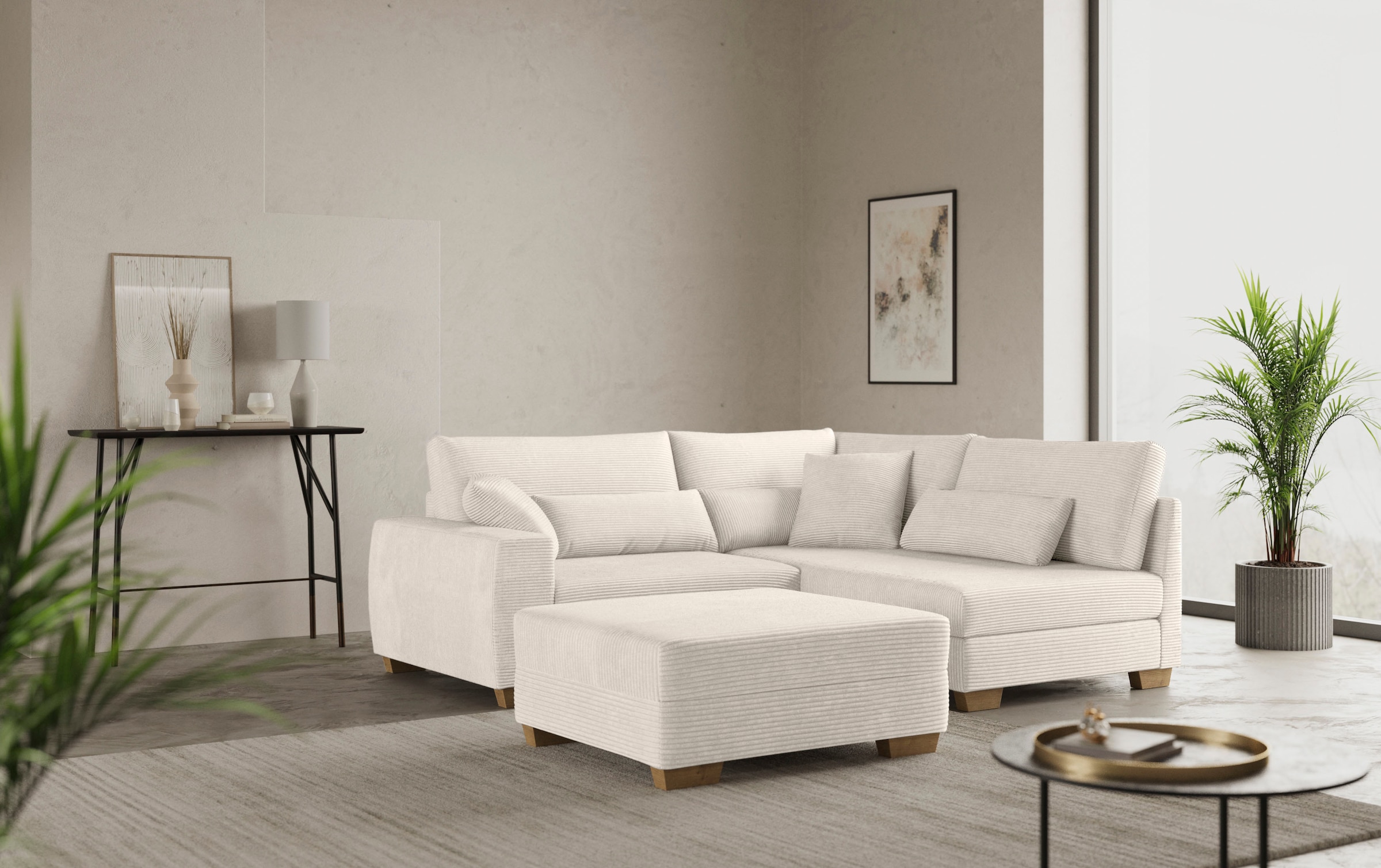 Mr. Couch Hocker »Helena«, Mit Federkern, wahlweise mit DuraSpring-Taschenfederkern