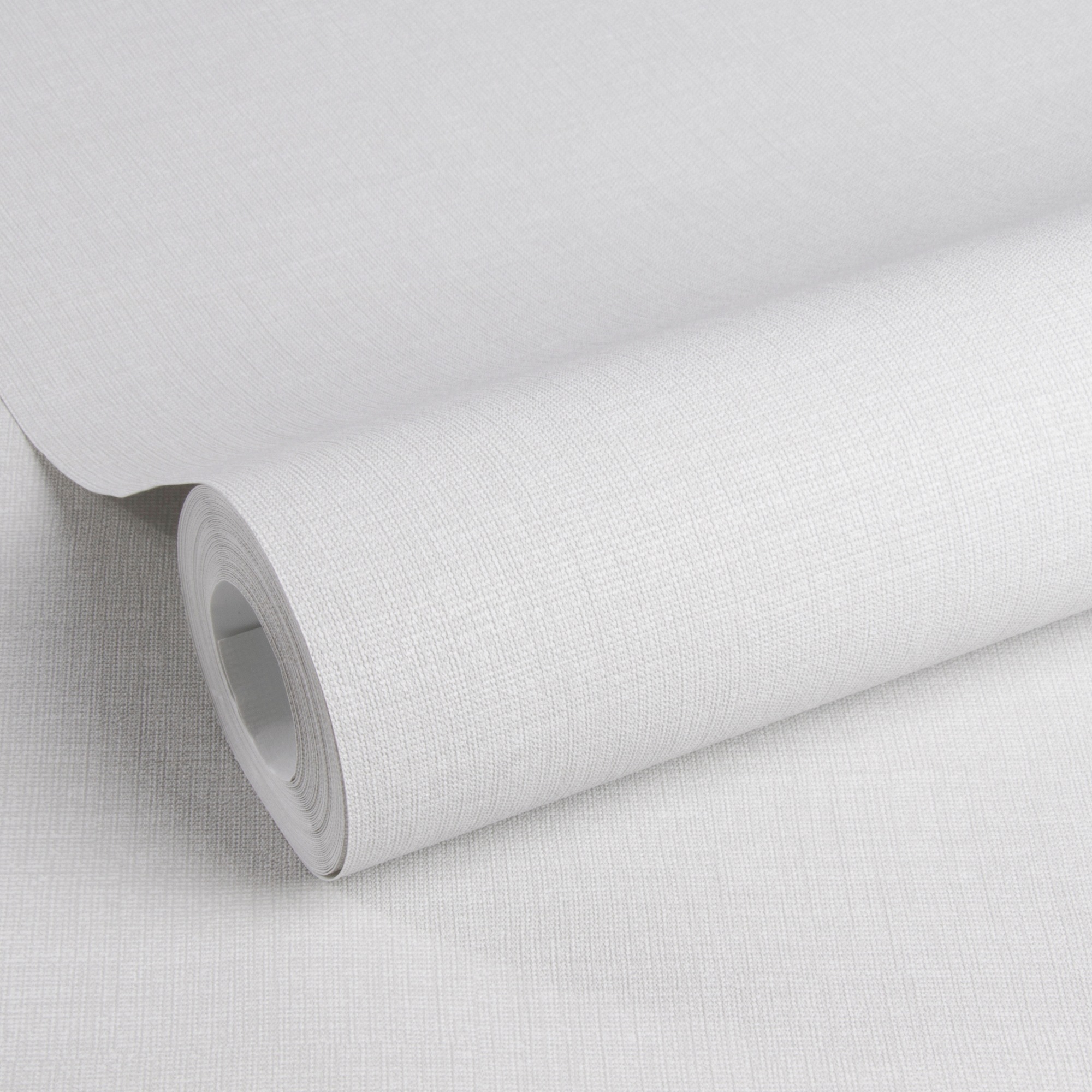 WOW Vliestapete »Linien Uni«, Leinenoptik, Weiß/Grau - 10m x 52cm