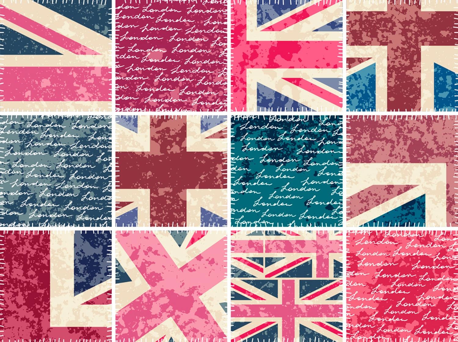 queence Fliesenaufkleber »England«, (12 St.), Stickerfliesen, selbstklebend, Sticker, 12er Set